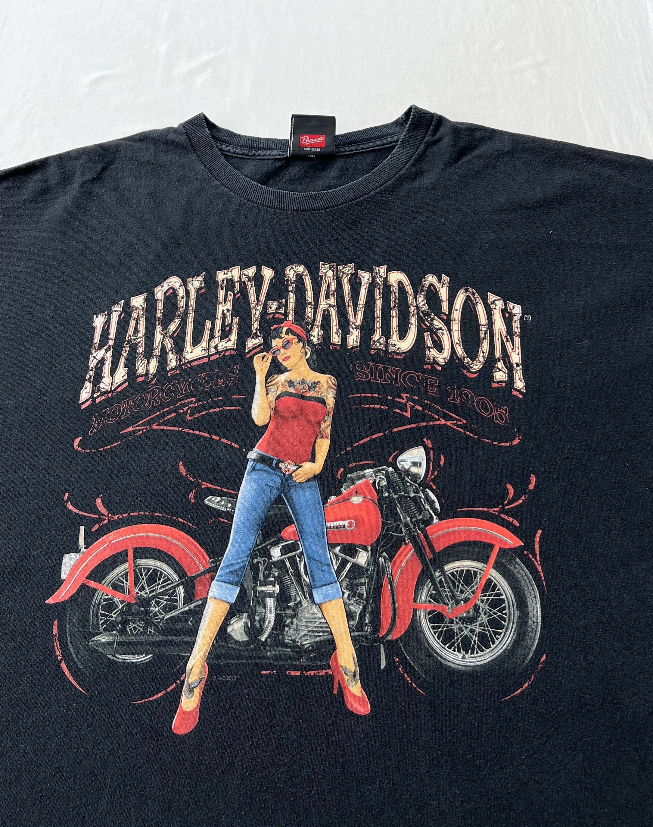 Harley Davidson Vintage 2013 Harley Davidson Sexy Girl Ohio Black T-shirt Size US XL / EU 56 / 4 - 5 Thumbnail