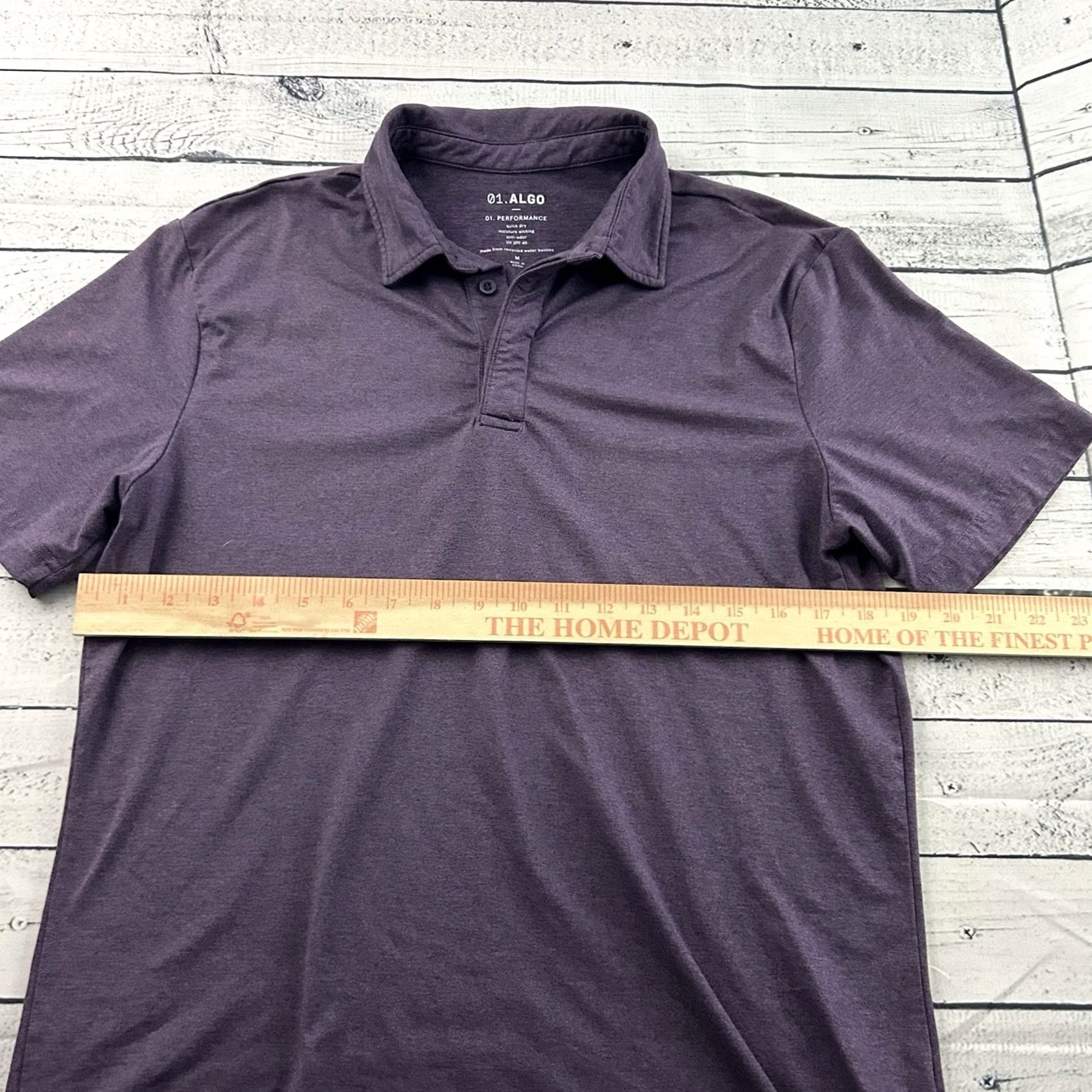 Vintage 01.Algo Performance Short Sleeve Button-Front Polo Shirt Mens M Purple Shirt Size US M / EU 48-50 / 2 - 4 Thumbnail