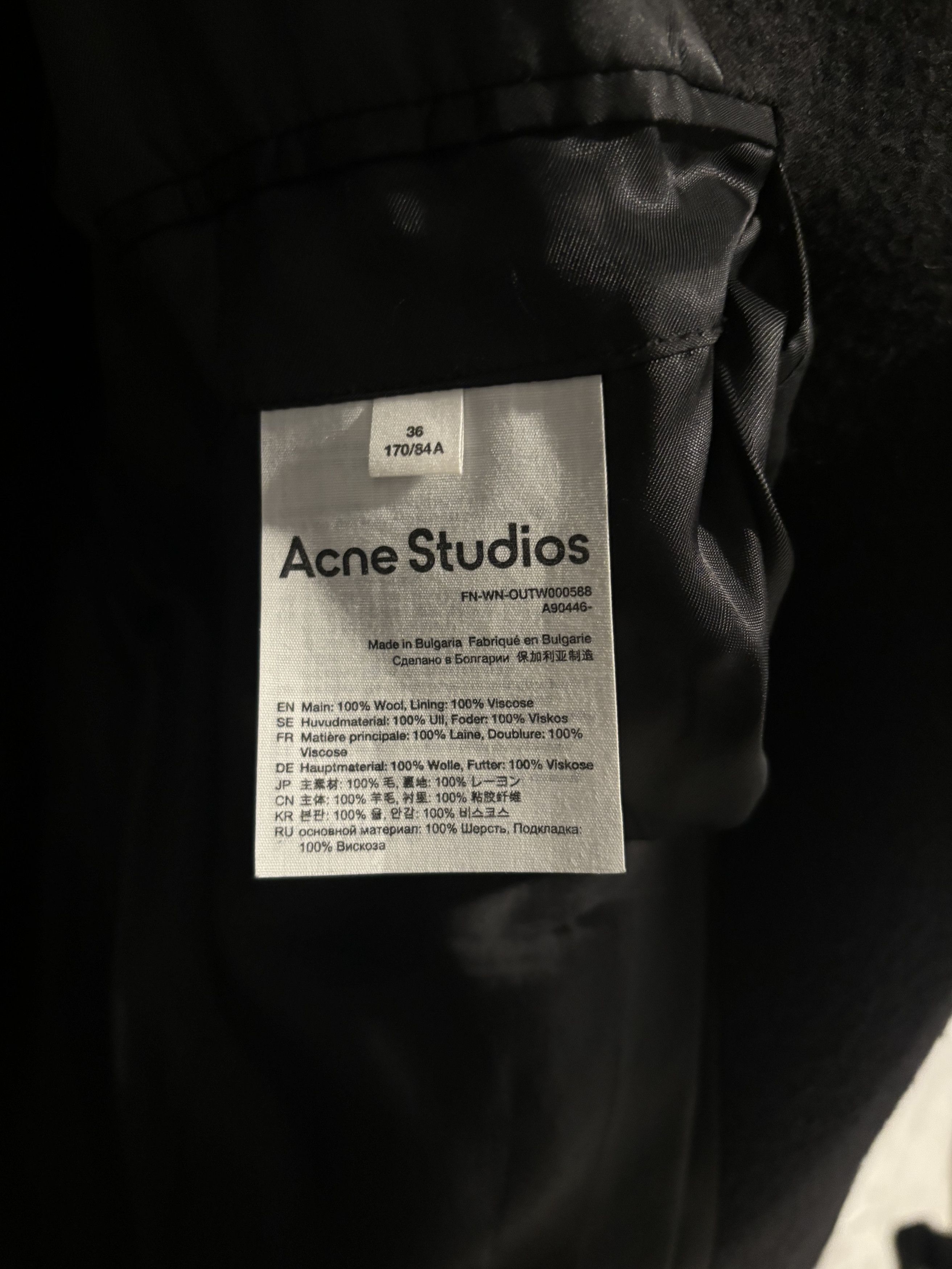 Acne Studios Acne Studios Black Wool Coat Size US S / EU 44-46 / 1 - 5 Thumbnail