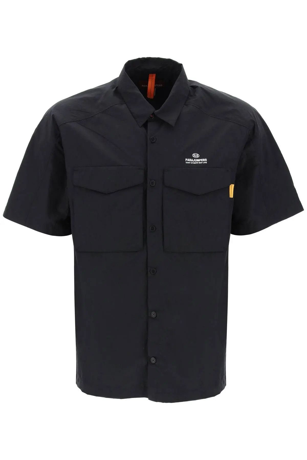 image of Parajumpers O1S22I1N0324 Pete Nylon Poplin Shirt In Black, Men's (Size Small)