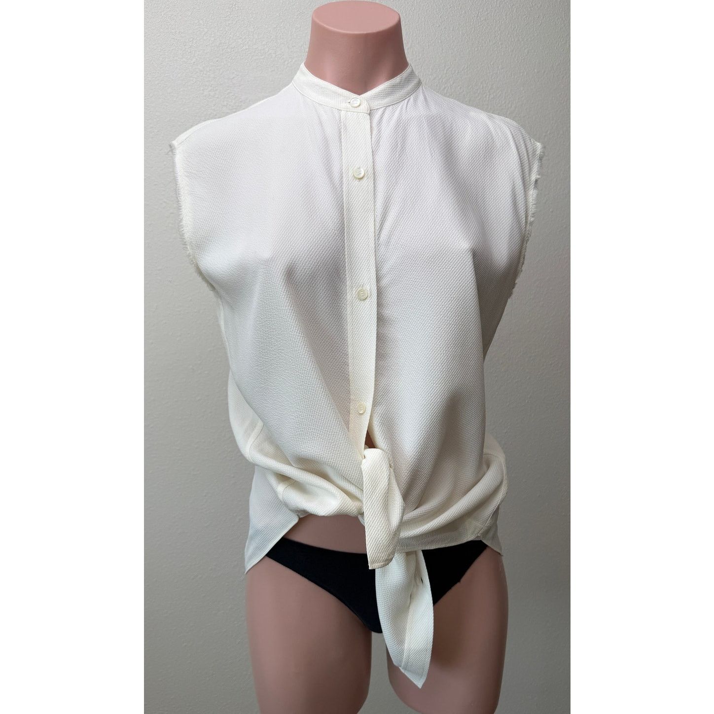 Helmut Lang Helmut Lang Ivory Tie Back Sleeveless Blouse US S Size S / US 4 / IT 40 - 2 Thumbnail
