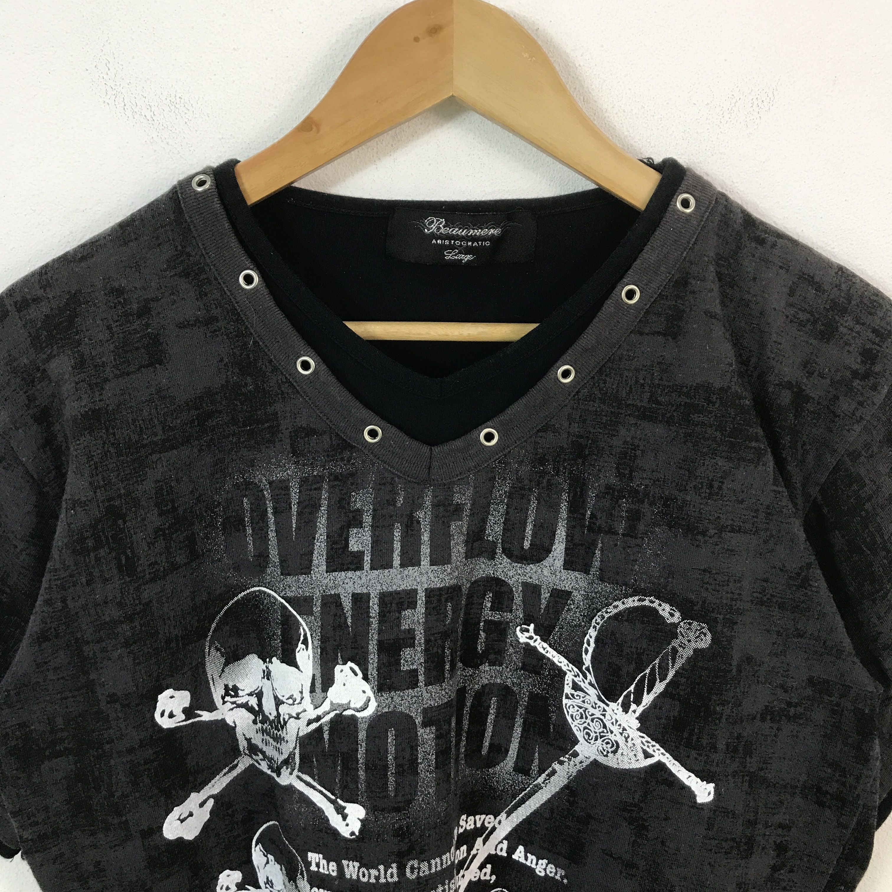 Japanese Brand japan overflow skull punk tshirts Size US L / EU 52-54 / 3 - 3 Thumbnail