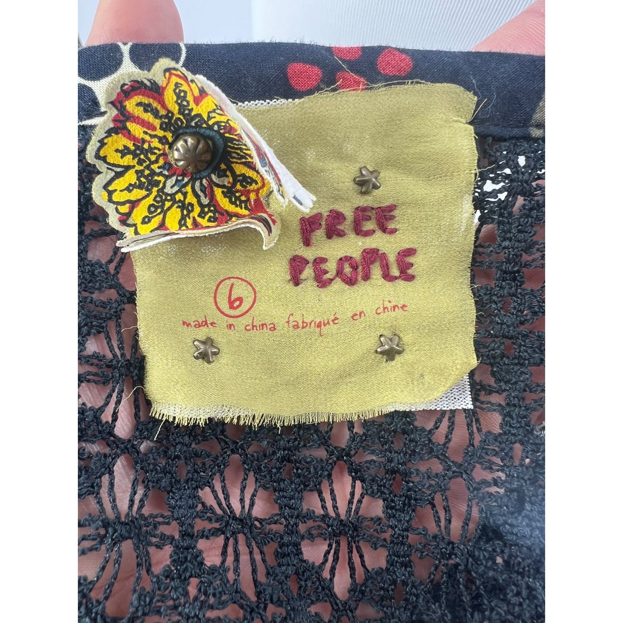 Free People VTG Free People Black Crochet Drop Waist Mini Dress| Whimsig Size M / US 6-8 / IT 42-44 - 17 Thumbnail