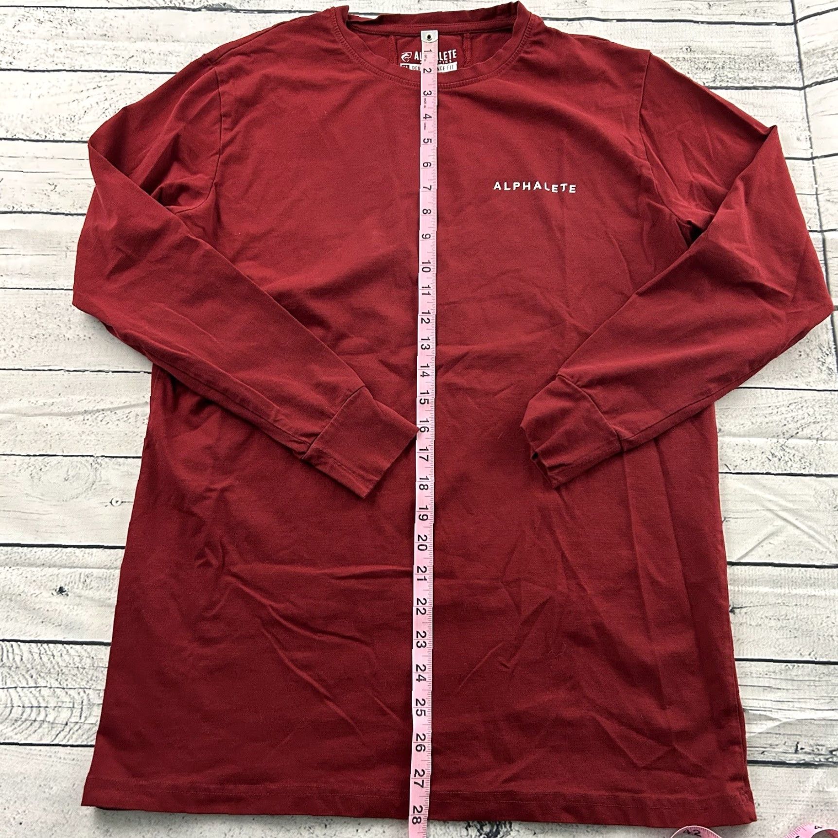 Vintage Alphalete Athletics T-Shirt Long Sleeve Mens M Red Athletic Fit Shirt Size US M / EU 48-50 / 2 - 5 Thumbnail