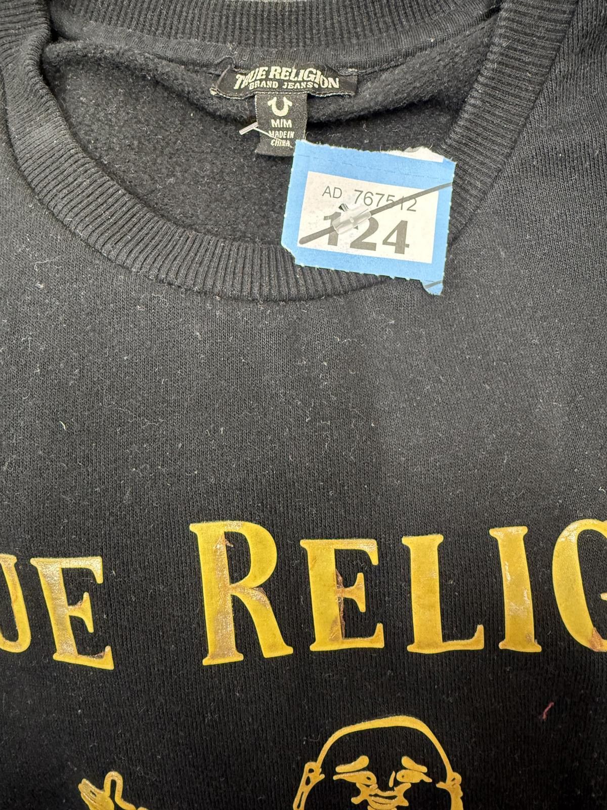 True Religion True Religion Black Crewneck Sweatshirt with Yellow Logo Size US M / EU 48-50 / 2 - 2 Thumbnail