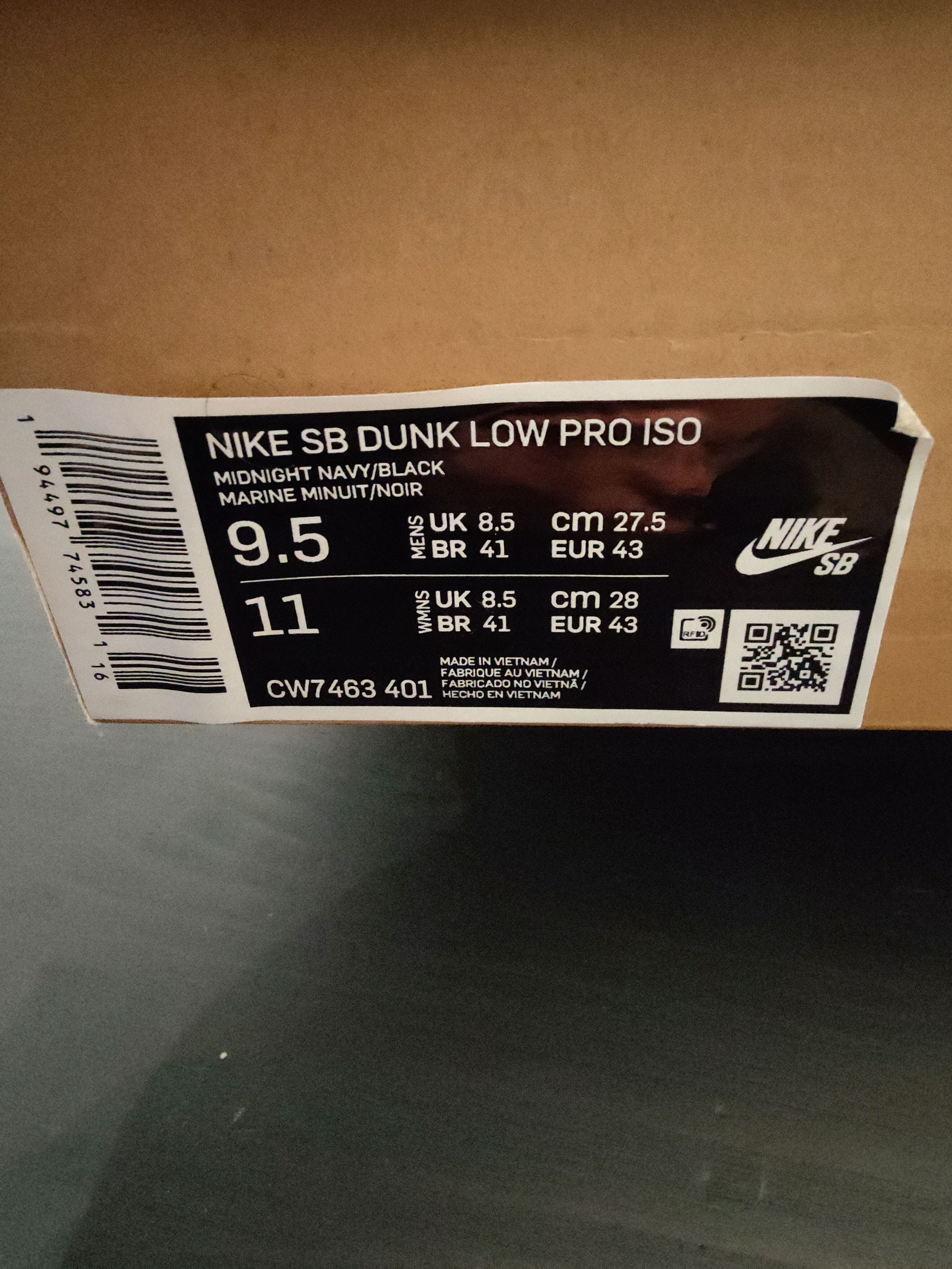 Nike Nike SB Dunk Pro Iso Low Navy/Gum Size US 9.5 / EU 42-43 - 9 Thumbnail
