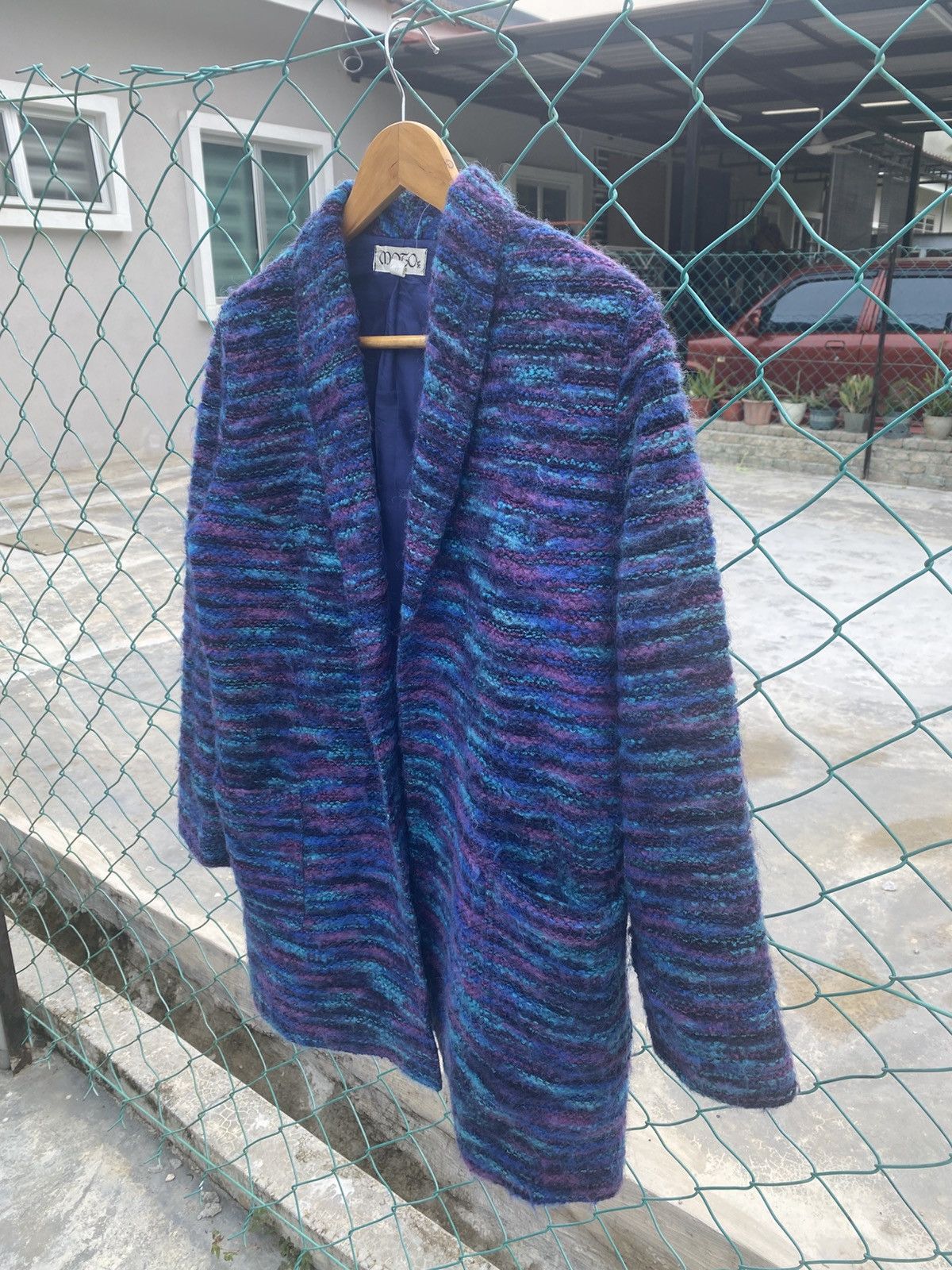 Japanese Brand × Vintage Vintage 80’s Moto tokyo aubergine mohair cardigan Size L / US 10 / IT 46 - 4 Thumbnail