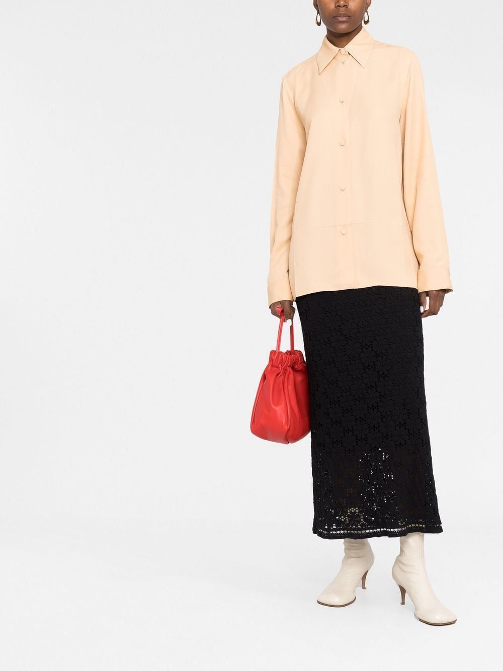 Jil Sander o1loc1c0426 Relaxed Fitting Shirt in Light Brown Size S / US 4 / IT 40 - 3 Thumbnail
