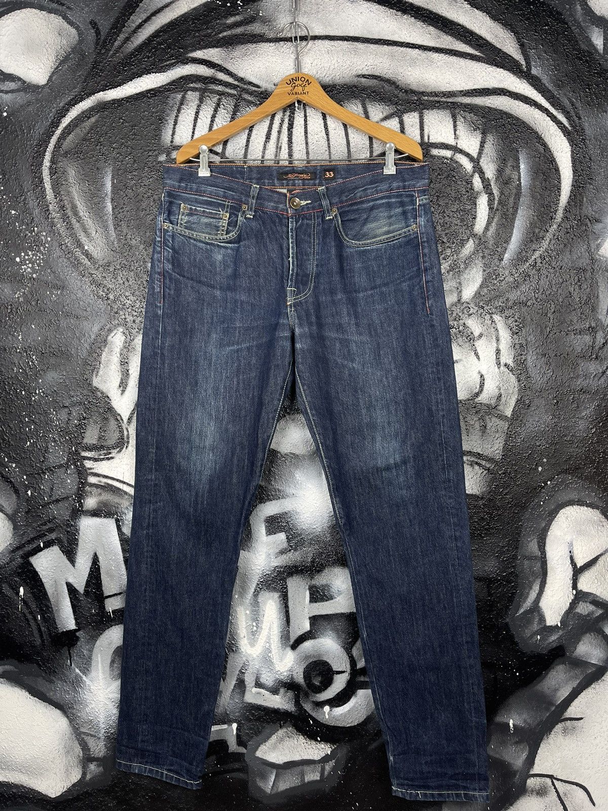 Christian Audigier Ed Hardy by Christian Audigier Vintage Skull Logo Jeans Size US 33 - 3 Thumbnail