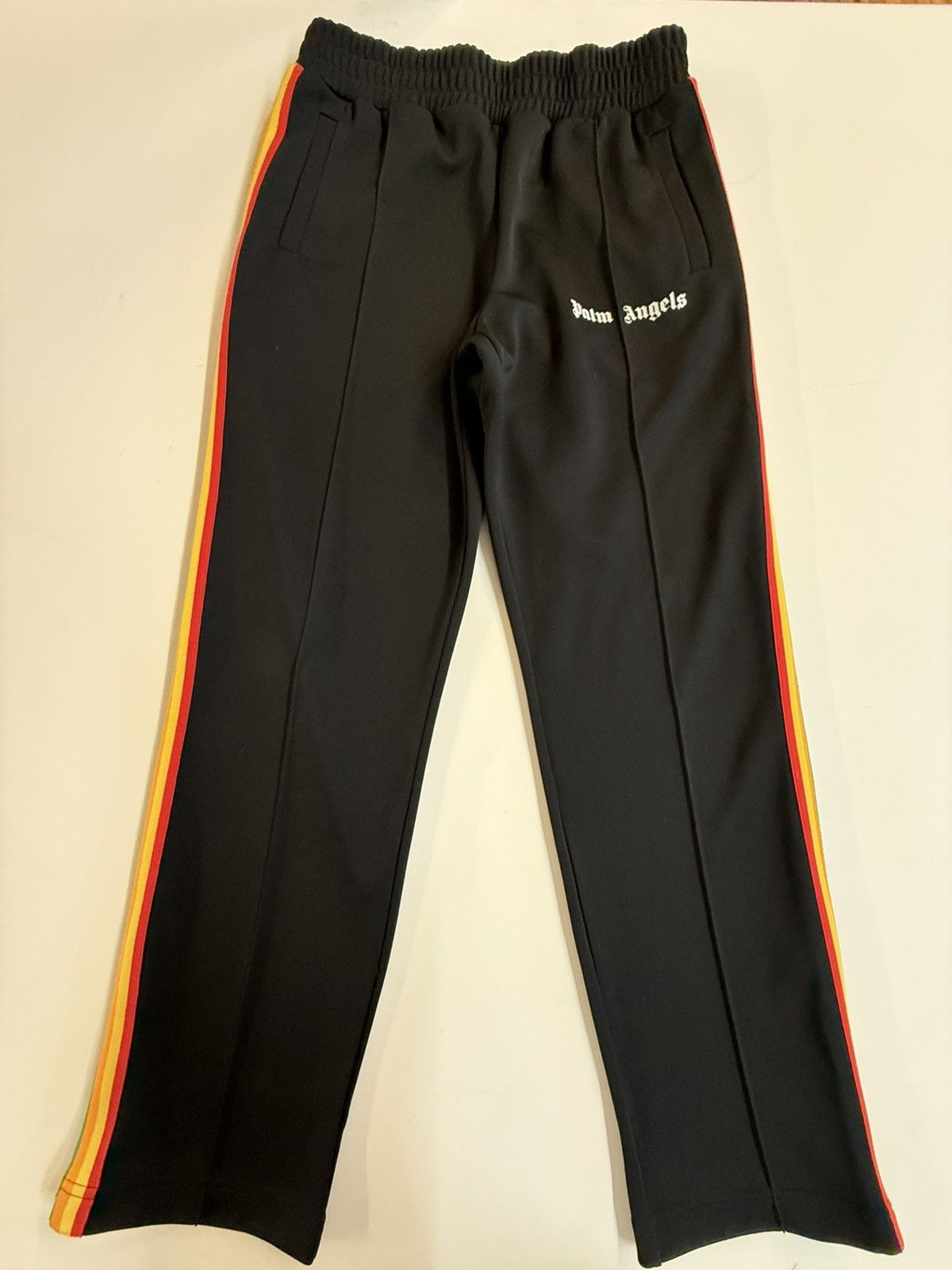 Palm Angels Palm Angels Rainbow Side Stripe Track Pants-Black Size US 34 / EU 50 - 1 Thumbnail