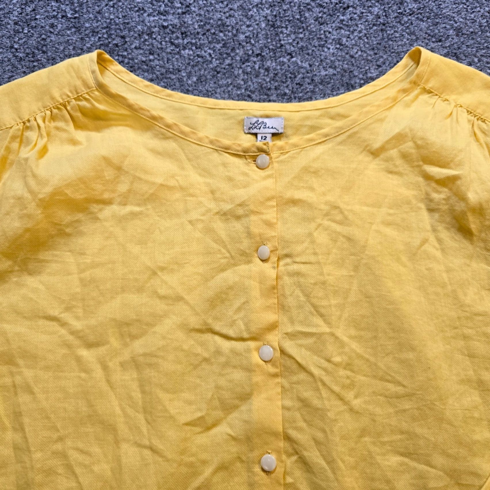 Vintage LL Bean Top Womens Size 12 Yellow Lightweight Popover 3/4 Sleeve Capsule Blouse Women Regular 12 Tunic Classic Casual Travel Size XL / US 12-14 / IT 48-50 - 2 Thumbnail