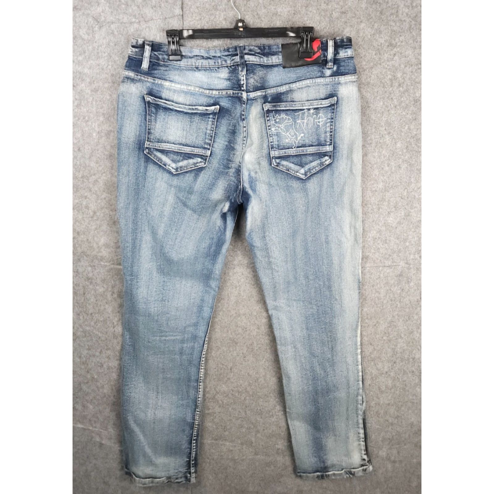 Ecko Unltd. VINTAGE Ecko Unltd. Jeans Men's 35 Athletic Fit 5-Pocket Denim Blue Skull Graphic 90s Streetwear Skateboarding Boys Mens Girls? Size US 35 - 2 Thumbnail