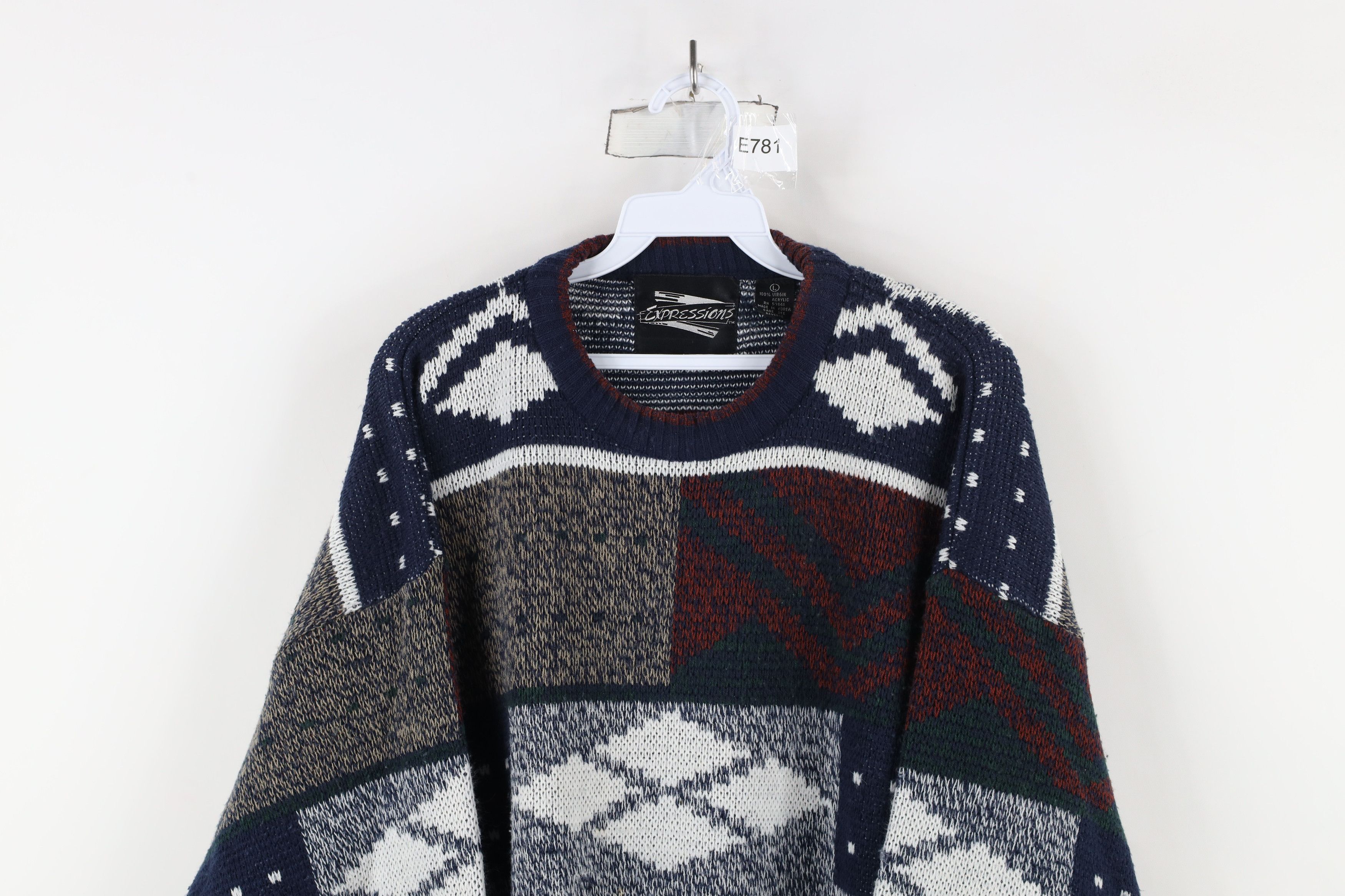 Vintage Vintage 90s Coogi Style Fair Isle Geometric Knit Sweater Size US L / EU 52-54 / 3 - 2 Thumbnail