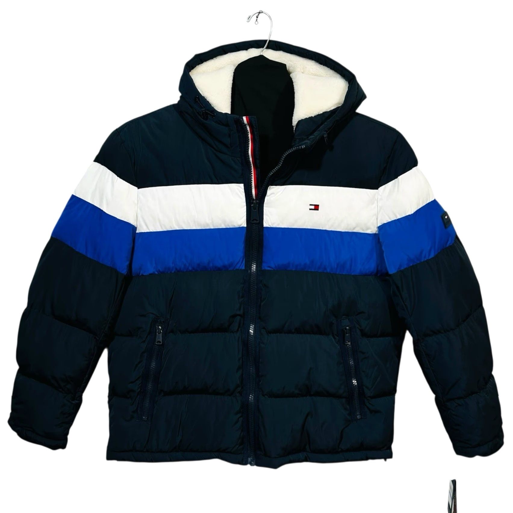 Tommy Hilfiger Tommy Hilfiger Men’s Hooded Puffer Jacket XL Blue Quilted Winter Coat Jacket Size US XL / EU 56 / 4 - 4 Thumbnail