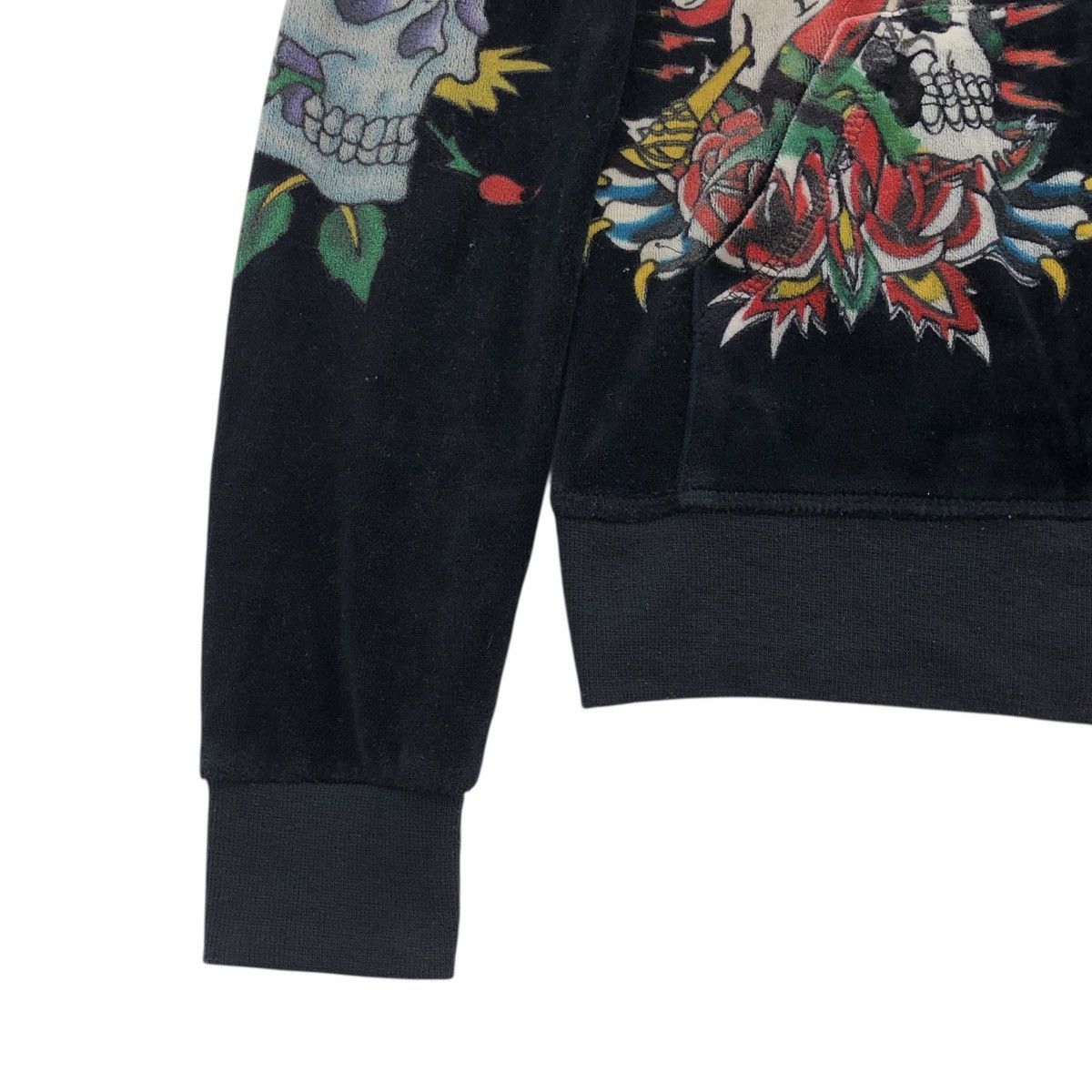 Ed Hardy Ed Hardy By Christian Audigier Velvet Zip Hoodie Jacket Size S / US 4 / IT 40 - 13 Thumbnail
