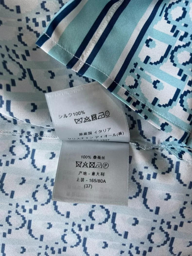 Dior Dior Size 37 Blue old flower full print logo mulberry silk Size US XXS / EU 40 - 6 Thumbnail