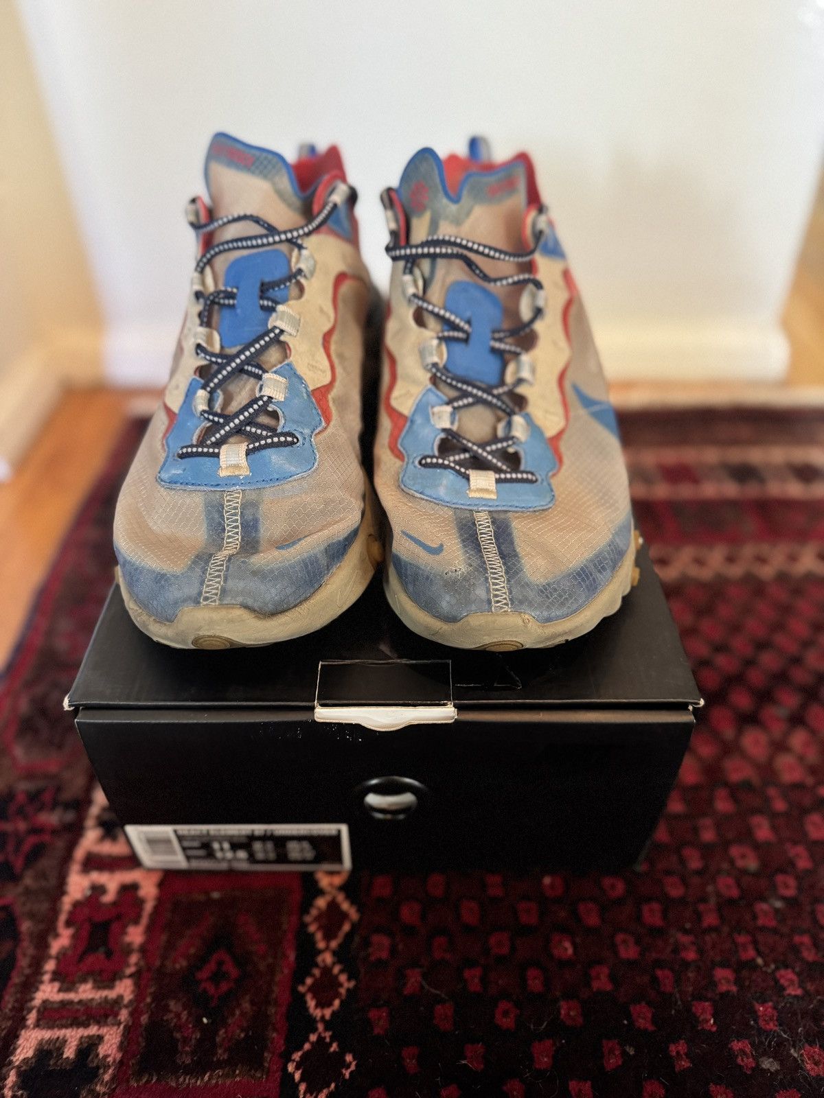 Nike × Undercover React Element 87 in Light Beige Chalk/Signal Blue Size US 11 / EU 44 - 4 Thumbnail