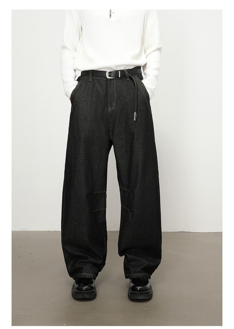 Jean Men's patchwork loose versatile wide-leg curved jeans Size US 32 / EU 48 - 1 Thumbnail