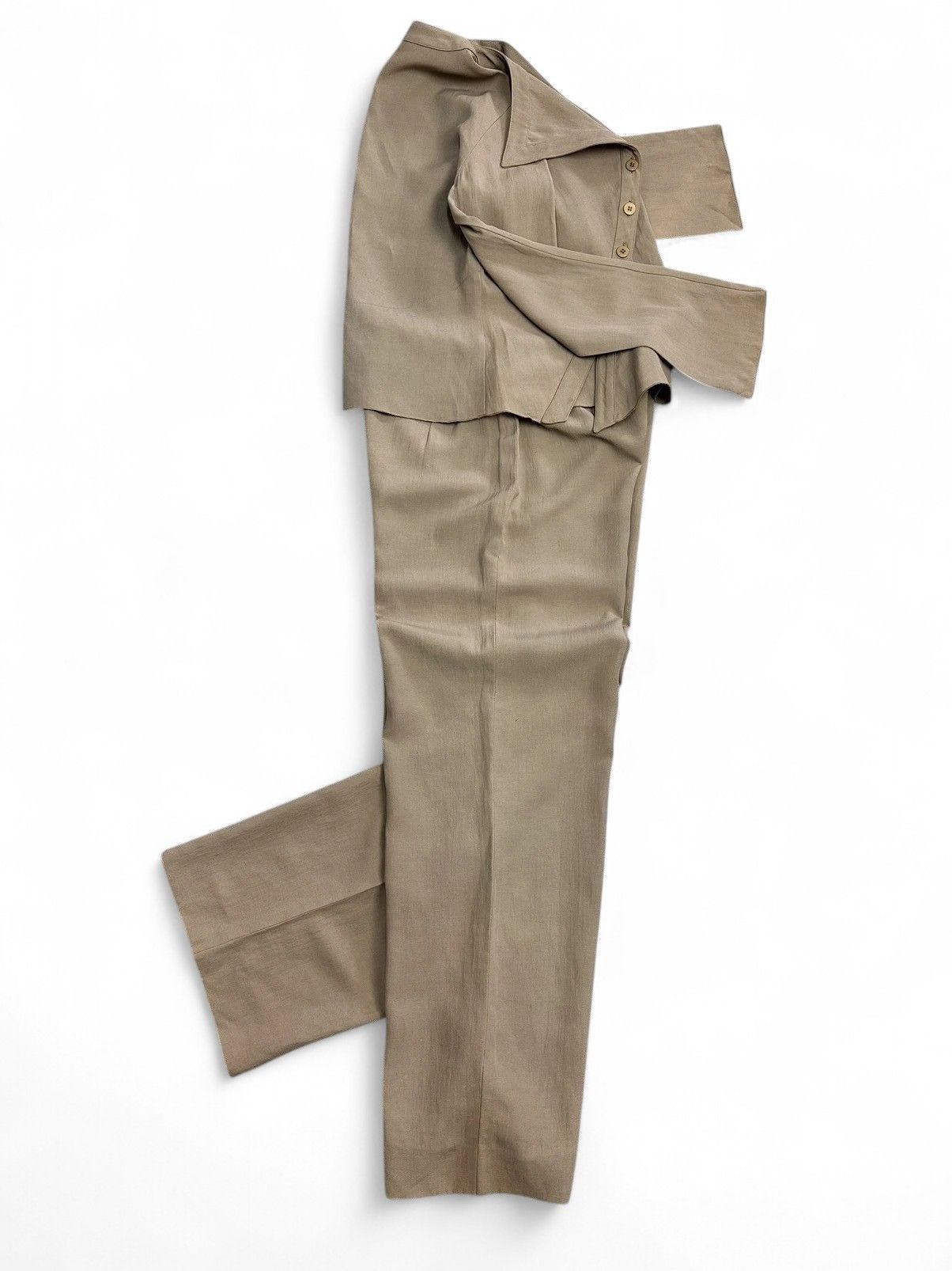 Armani Vintage Armani Beige Linen Two-Piece Minimalist Japan Style Size 28" / US 6 / IT 42 - 6 Thumbnail