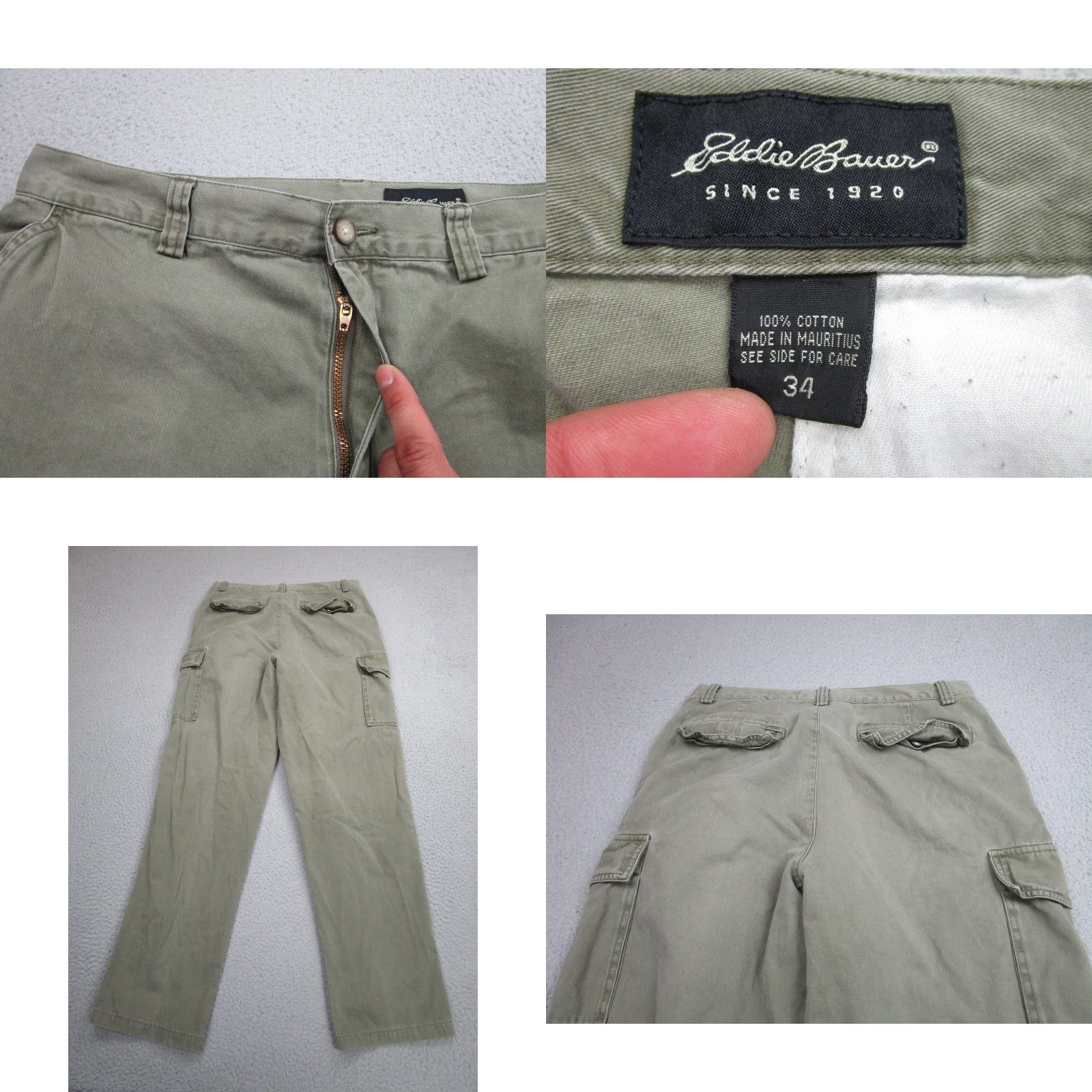 Eddie Bauer Eddie Bauer Cargo Pants Men 34 Green Cotton Casual Outdoor Utility Workwear Regular Fit Size US 34 / EU 50 - 8 Thumbnail
