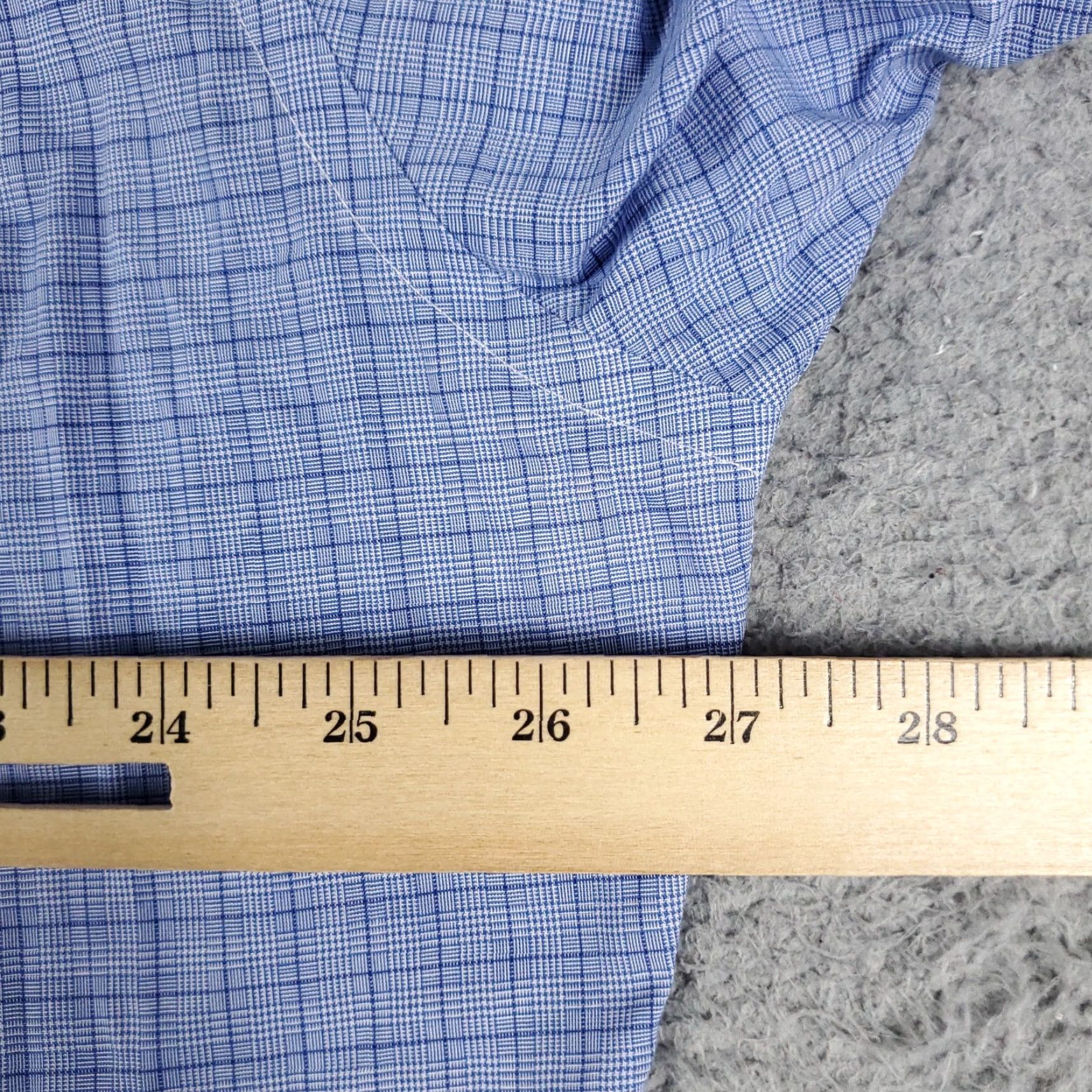 Ralph Lauren Ralph Lauren Dress Shirt Mens 17.5 Blue Plaid Button-Down Long Sleeve Cotton Mens Size 46R - 7 Thumbnail