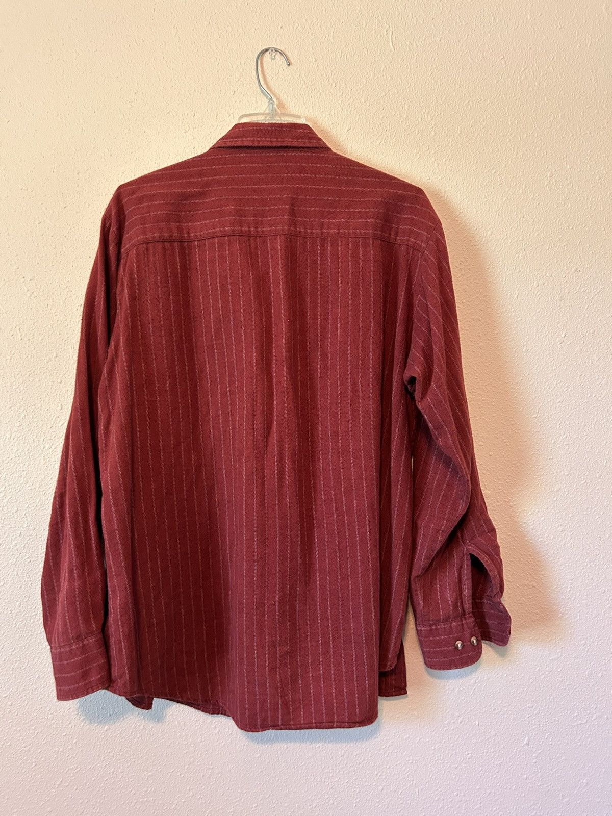 Vintage Mens Red With White Stripe Button Up Shirt Size US L / EU 52-54 / 3 - 2 Thumbnail