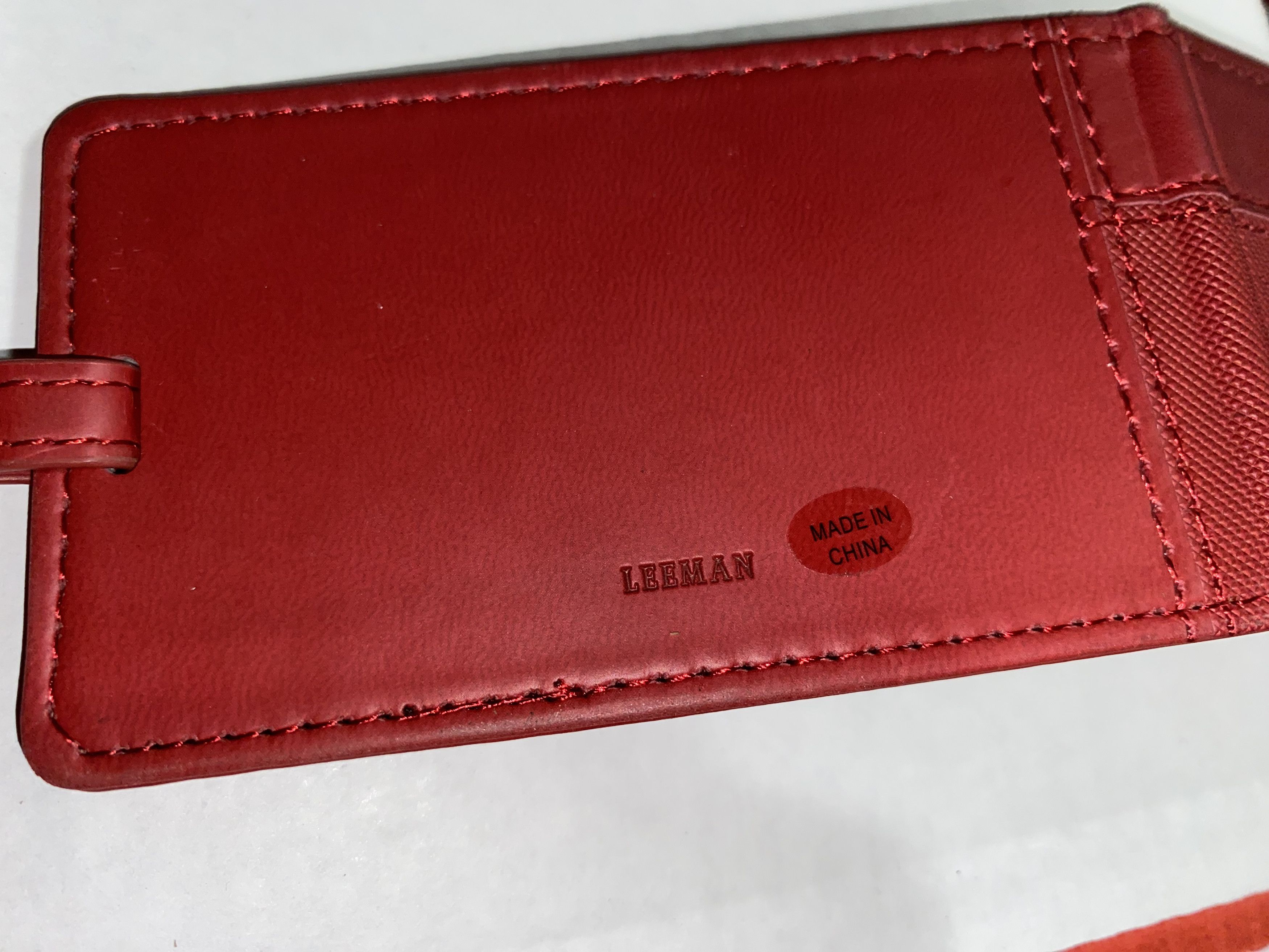 Louis Leeman Leeman RED Leather Travel Baggage Tag University of Denver Size ONE SIZE - 5 Thumbnail