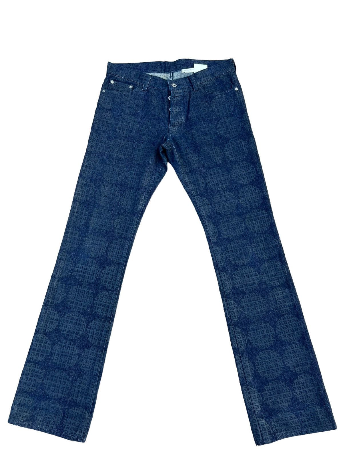 Vintage St. Anton Japan All Print Coated Waxed Denim Bootcut Jeans Size US 30 / EU 46 - 1 Thumbnail