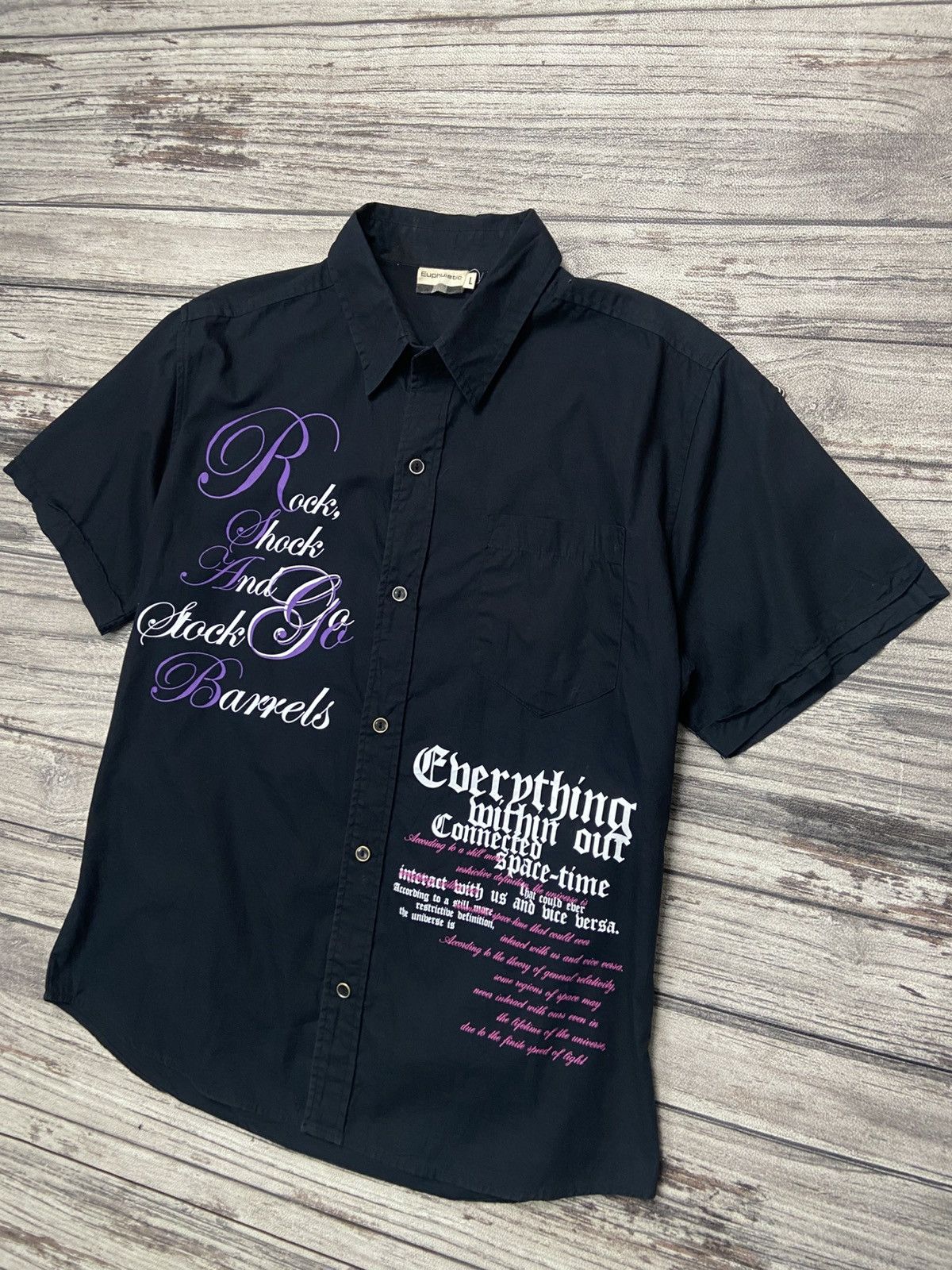 If Six Was Nine × Japanese Brand × Le Grande Bleu (L.G.B.) 🔥Euphuistic Poem Work Shirt Punk Bondage Goth Size US M / EU 48-50 / 2 - 2 Thumbnail