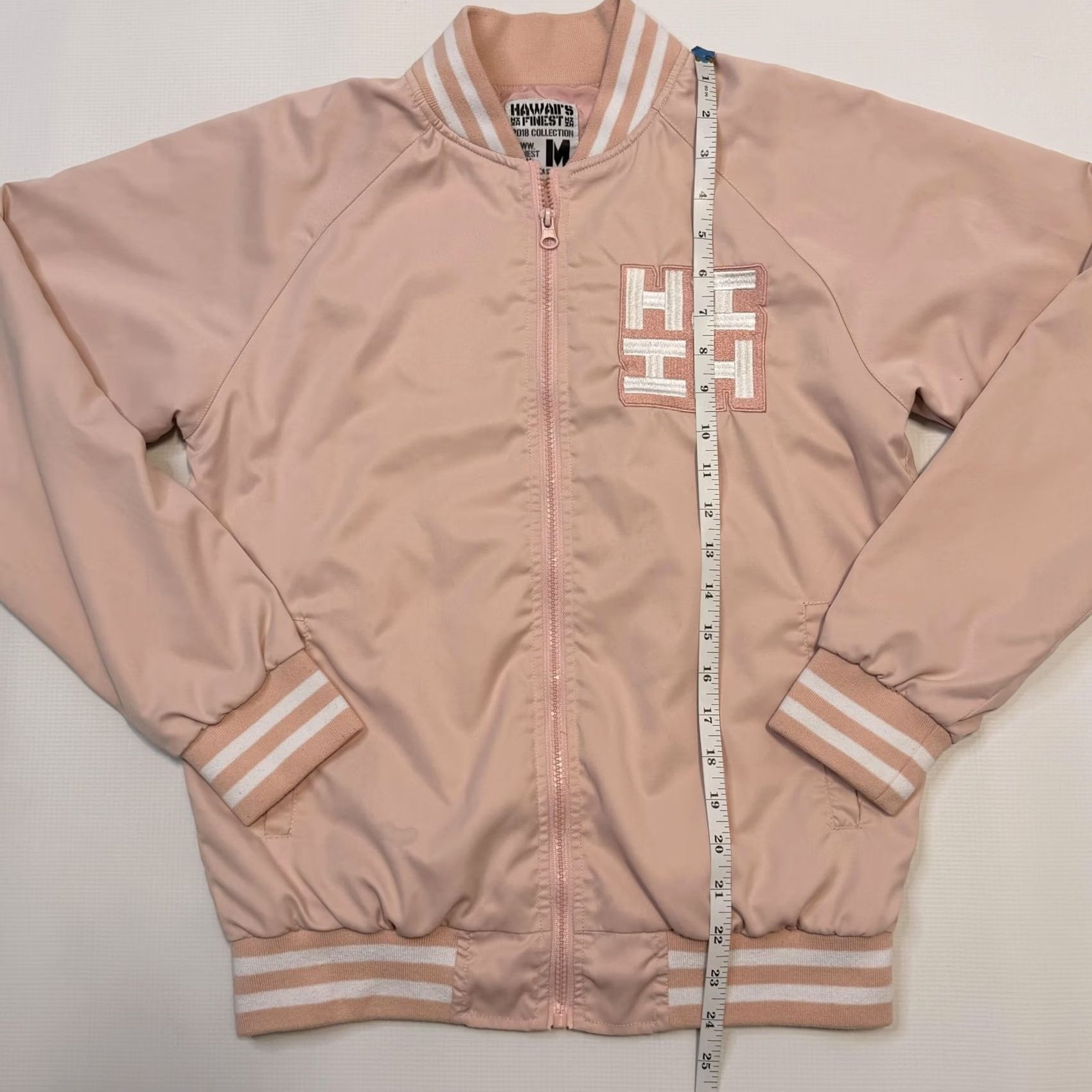 Pinko Hawaii's Finest Jacket Womens M Pink Full Zip Embroidered Back Logo Bomber Jacket, Light Weight, Casual, Spring/Fall, 2018 Collection Size M / US 6-8 / IT 42-44 - 7 Thumbnail