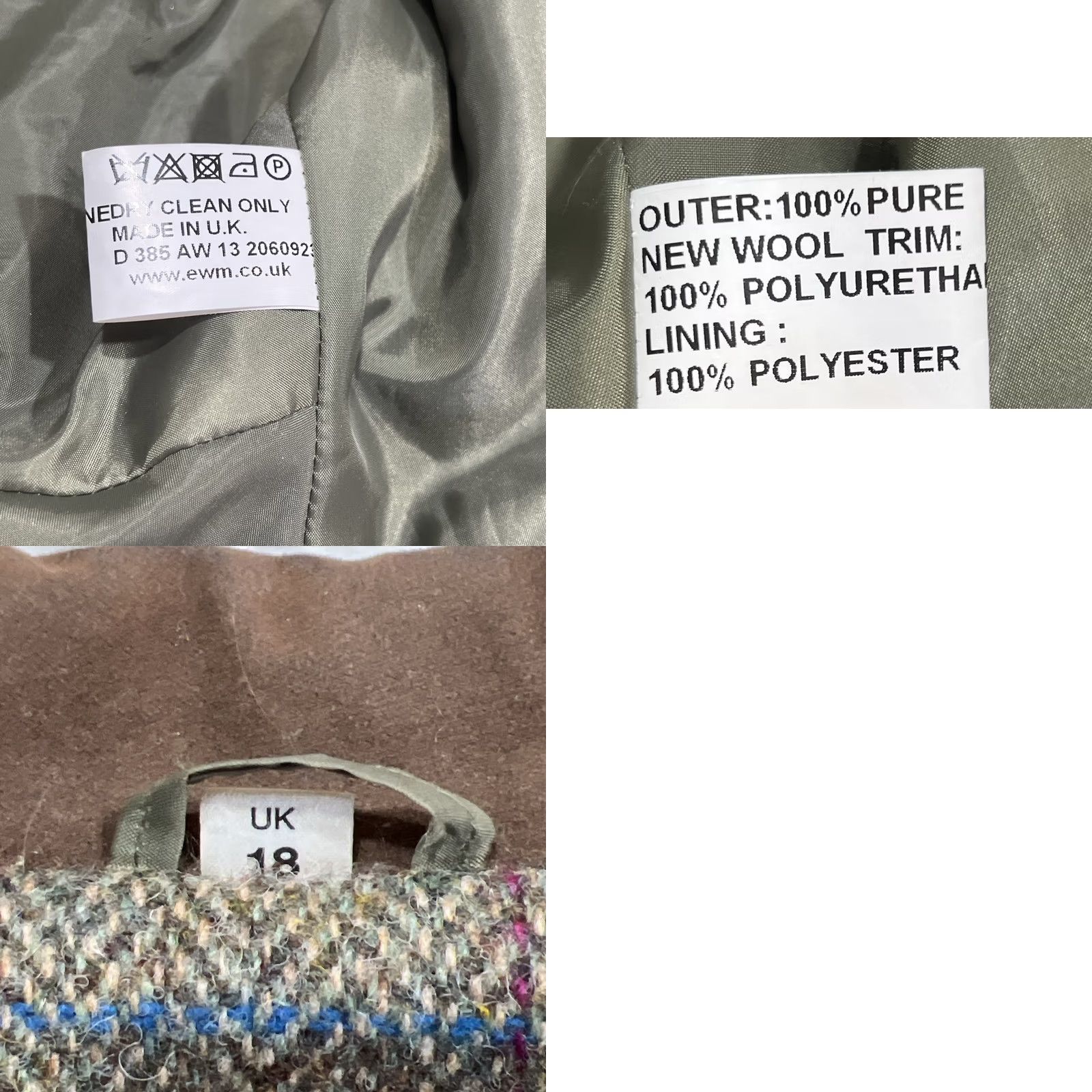 Harris Tweed VINTAGE Harris Tweed Blazer Coat Women’s UK 18 US 14 XL Herringbone Wool Lined Size XL / US 12-14 / IT 48-50 - 11 Thumbnail