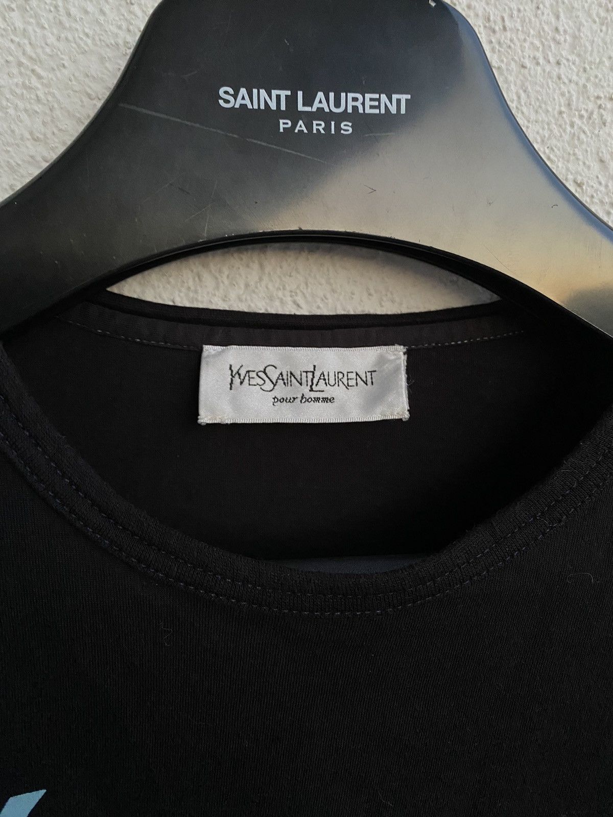 Yves Saint Laurent Black YSL T-shirt Big Logo Size US M / EU 48-50 / 2 - 7 Thumbnail
