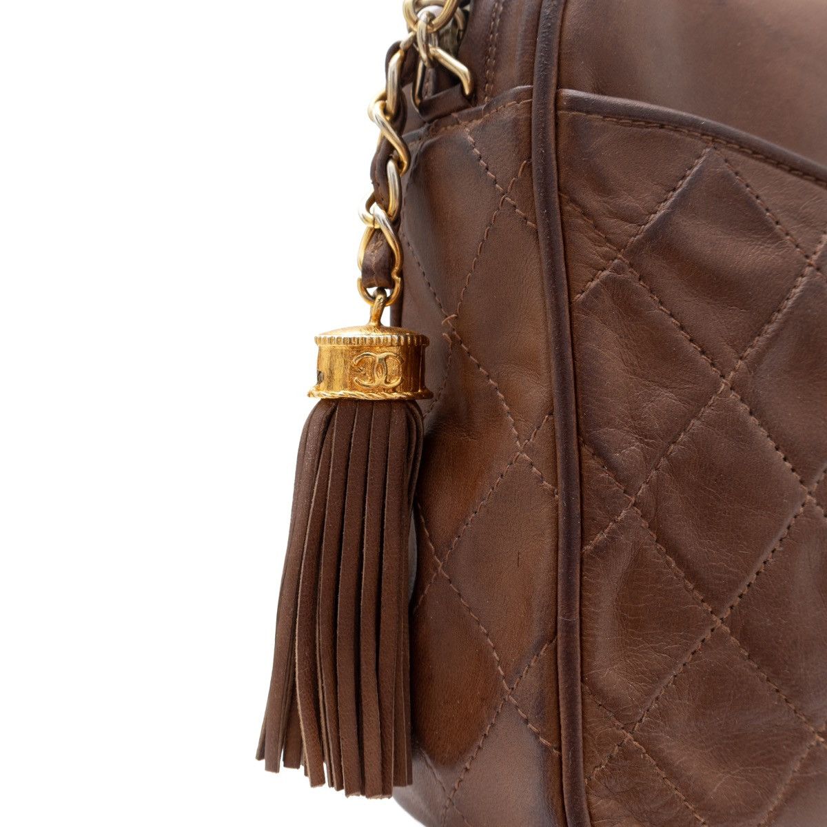 Chanel × Vintage Chanel 1986-1988 Tassel Camera Bag 24k Gold Plates Hardware Size ONE SIZE - 10 Thumbnail