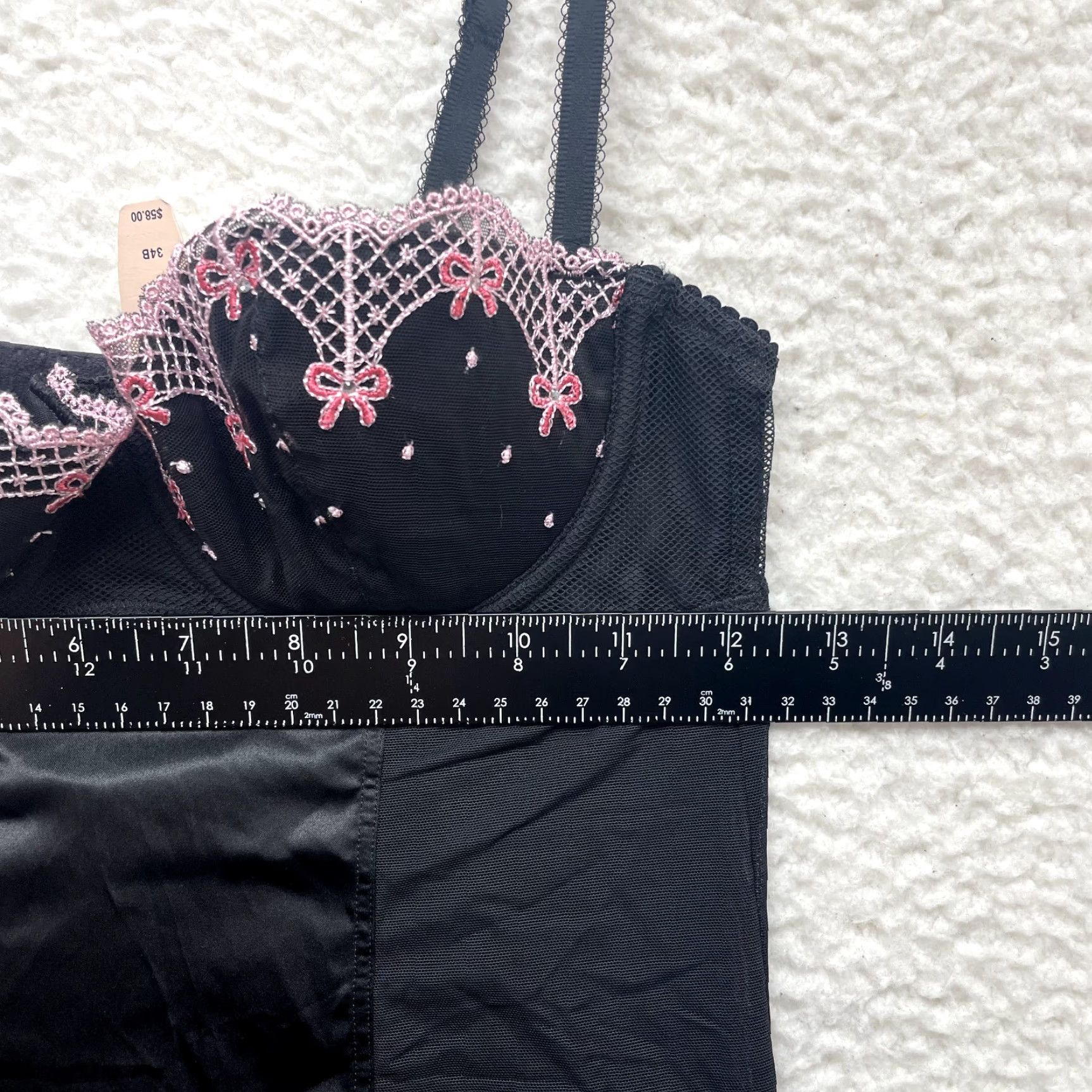 Victoria's Secret VINTAGE Victoria's Secret Slip Dress Black Floral Garter S Small 34B Womens NWT 90s Size S / US 4 / IT 40 - 6 Thumbnail