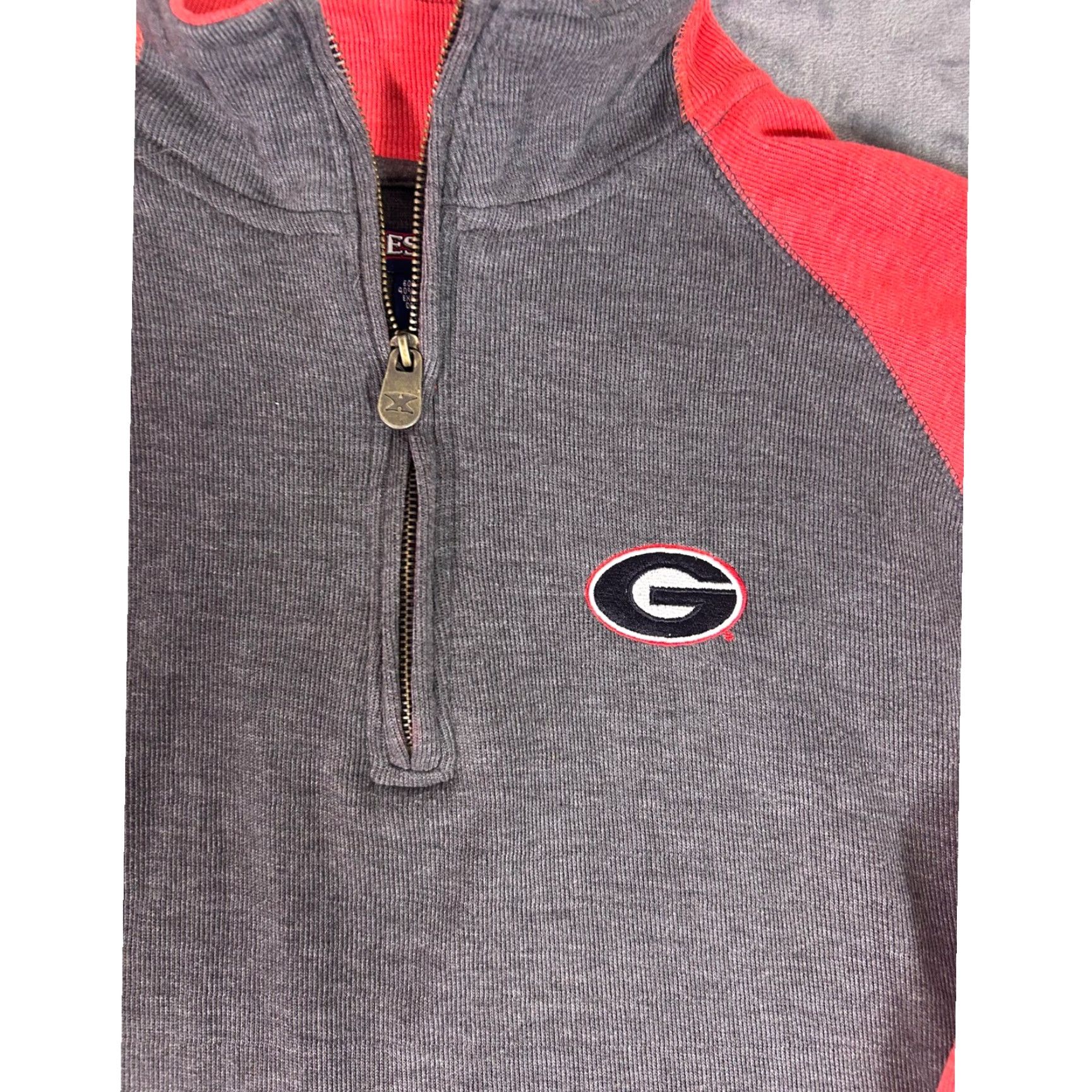 Vintage Pressbox Georgia Bulldogs Quarter Zip Pullover Sweatshirt Gray Red Size L Size US L / EU 52-54 / 3 - 3 Thumbnail