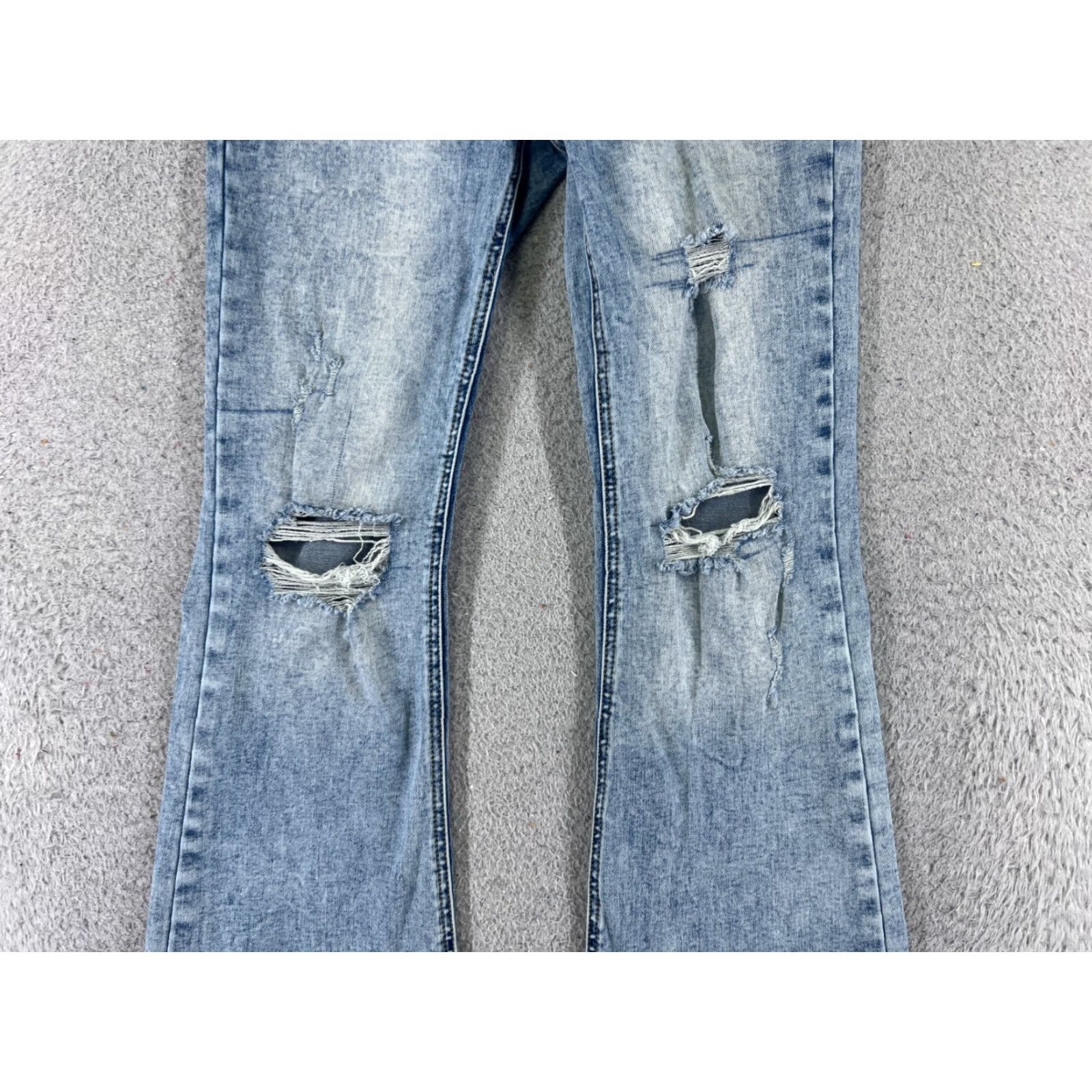 Vintage VINTAGE No Boundaries Jeans Womens Flared Denim Pants 25x29 Distressed Light Wash Blue 90s Girls Size 30" / US 8 / IT 44 - 3 Thumbnail