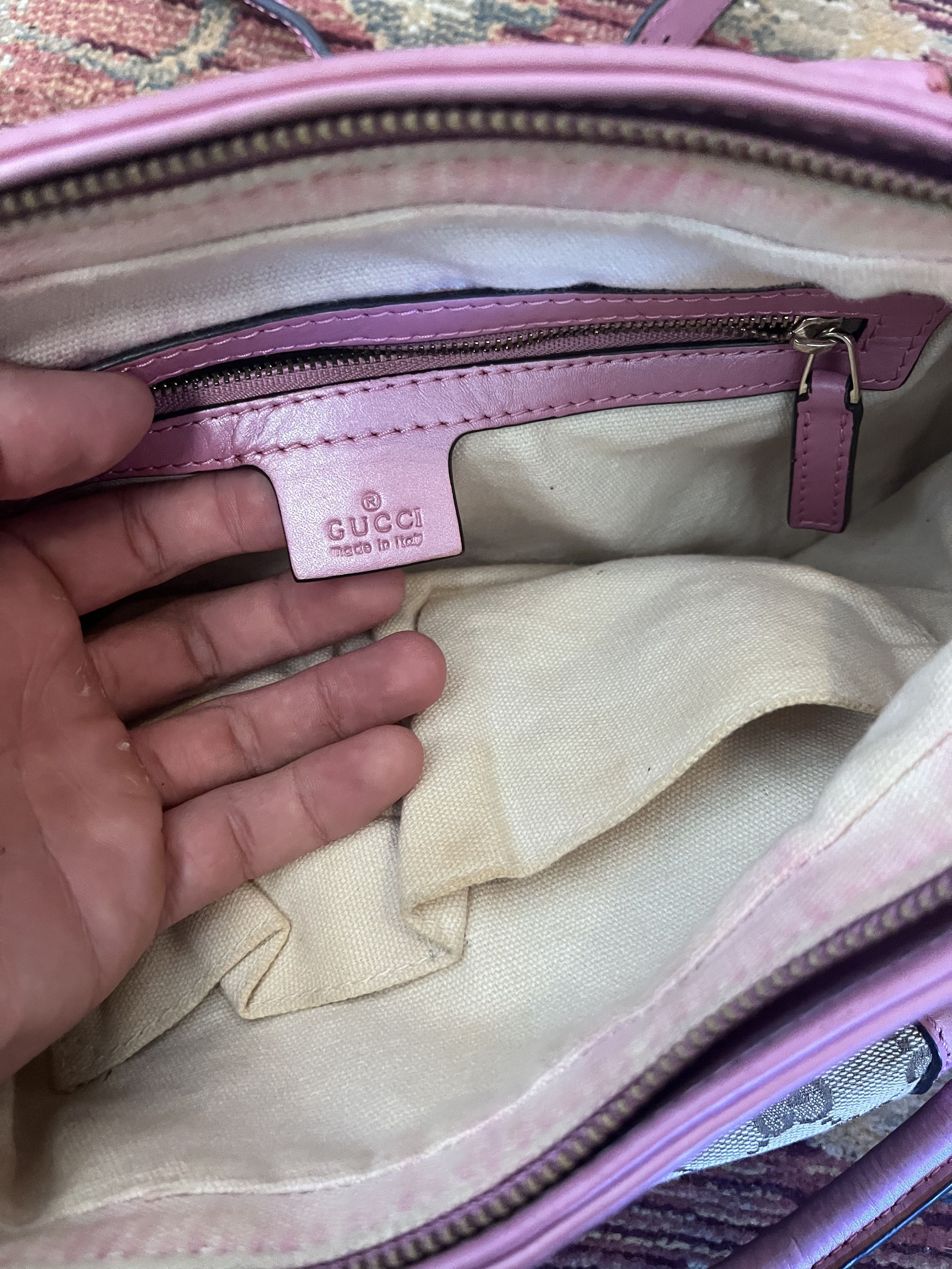 Gucci Gucci - GG Canvas Tote Beige Pink Preloved Size ONE SIZE - 8 Thumbnail