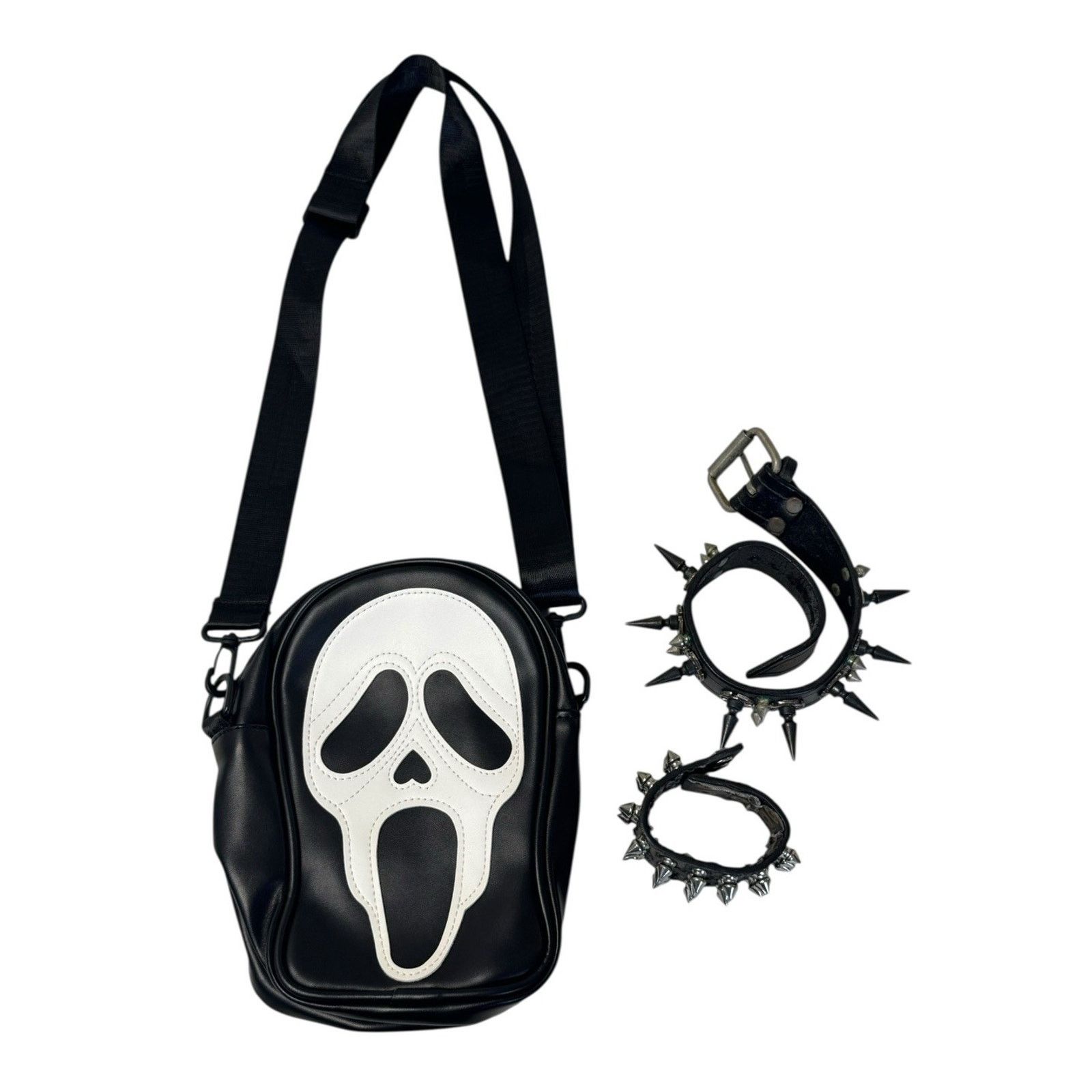Other SCREAM Ghost Face Crossbody Purse Spiked Choker Bracelet Size ONE SIZE - 1 Thumbnail