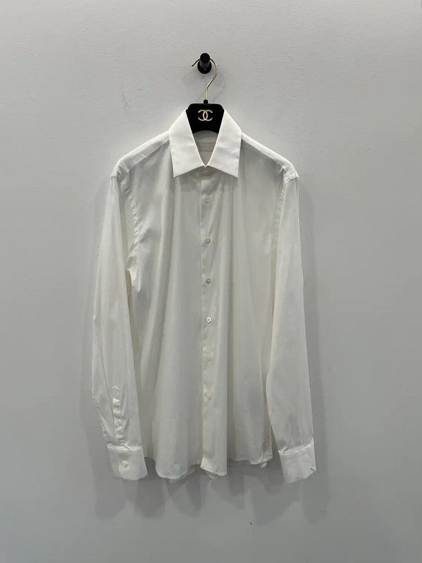 Prada White Cotton Long Sleeve Shirt