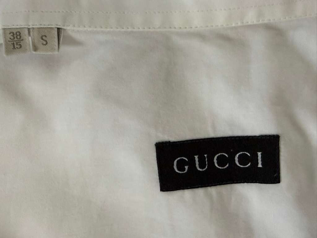Gucci Gucci White Cotton Poplin Dress Shirt - Size 15 / Small Size 38R - 4 Thumbnail