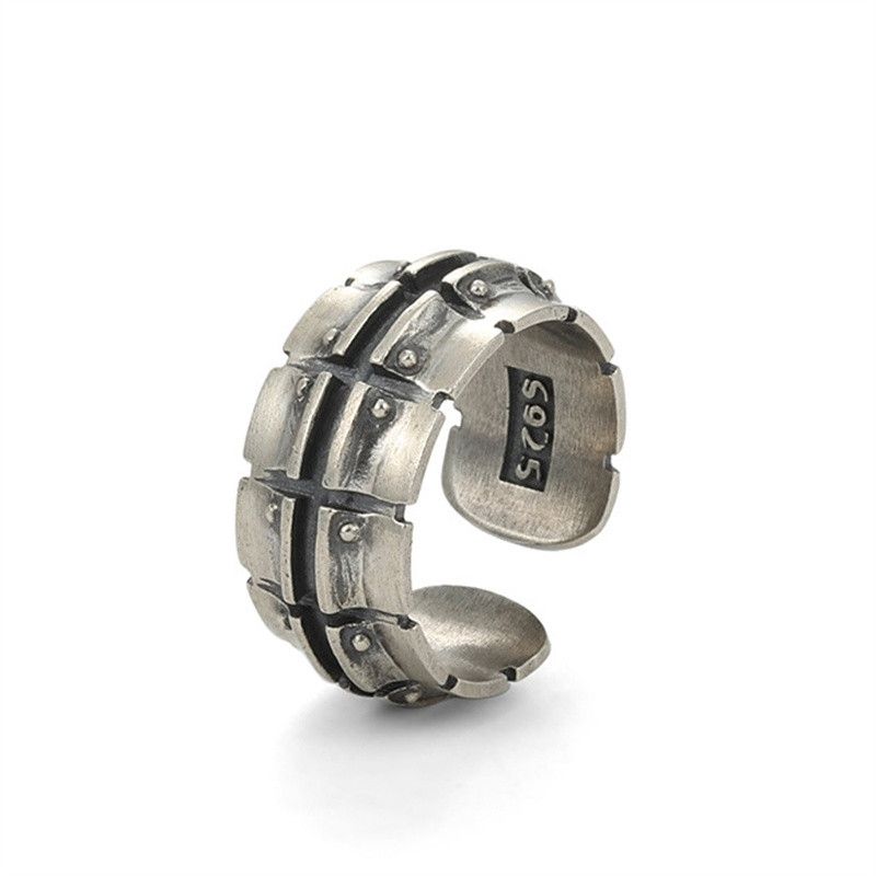 Jewelry Resizable 925 Sterling Silver Mechanical Pattern Ring Size ONE SIZE - 4 Thumbnail