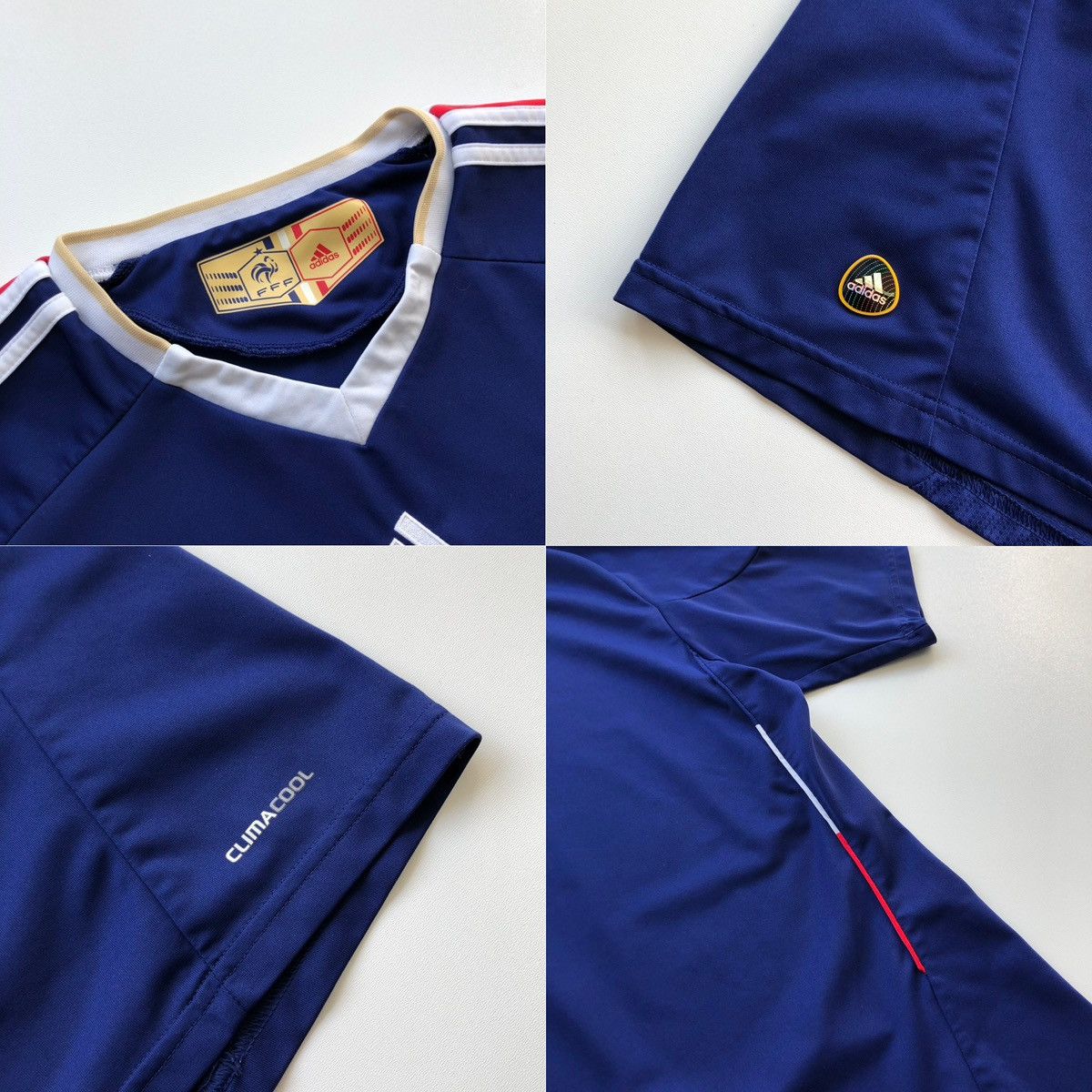 Adidas Adidas France 2009/2011 Home Jersey Blue Rare UEFA FIFA Size US L / EU 52-54 / 3 - 6 Thumbnail