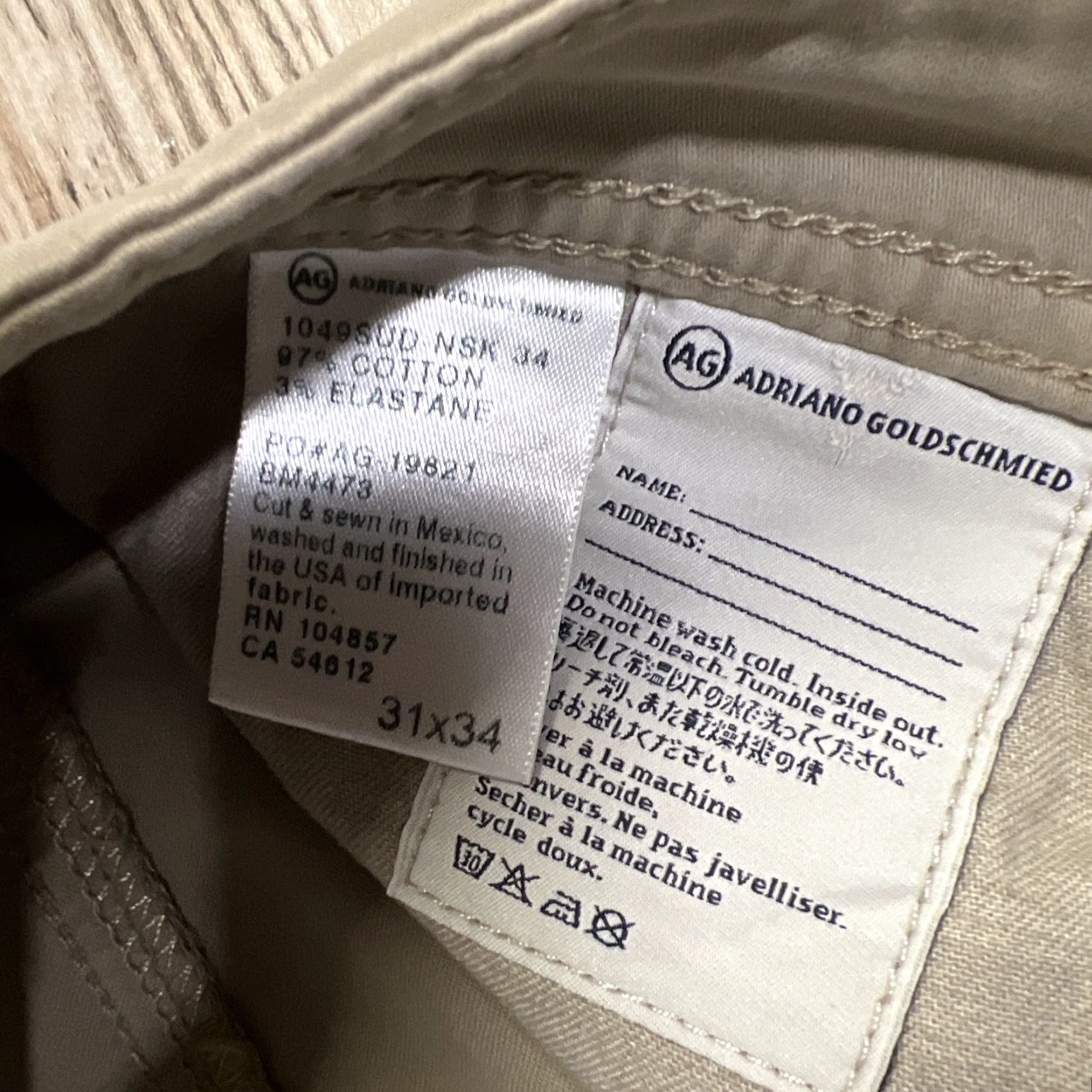 Vintage Adriano Goldschmied The Protege Pants Straight Leg Beige Mens Size 31x30 Size US 31 - 5 Thumbnail