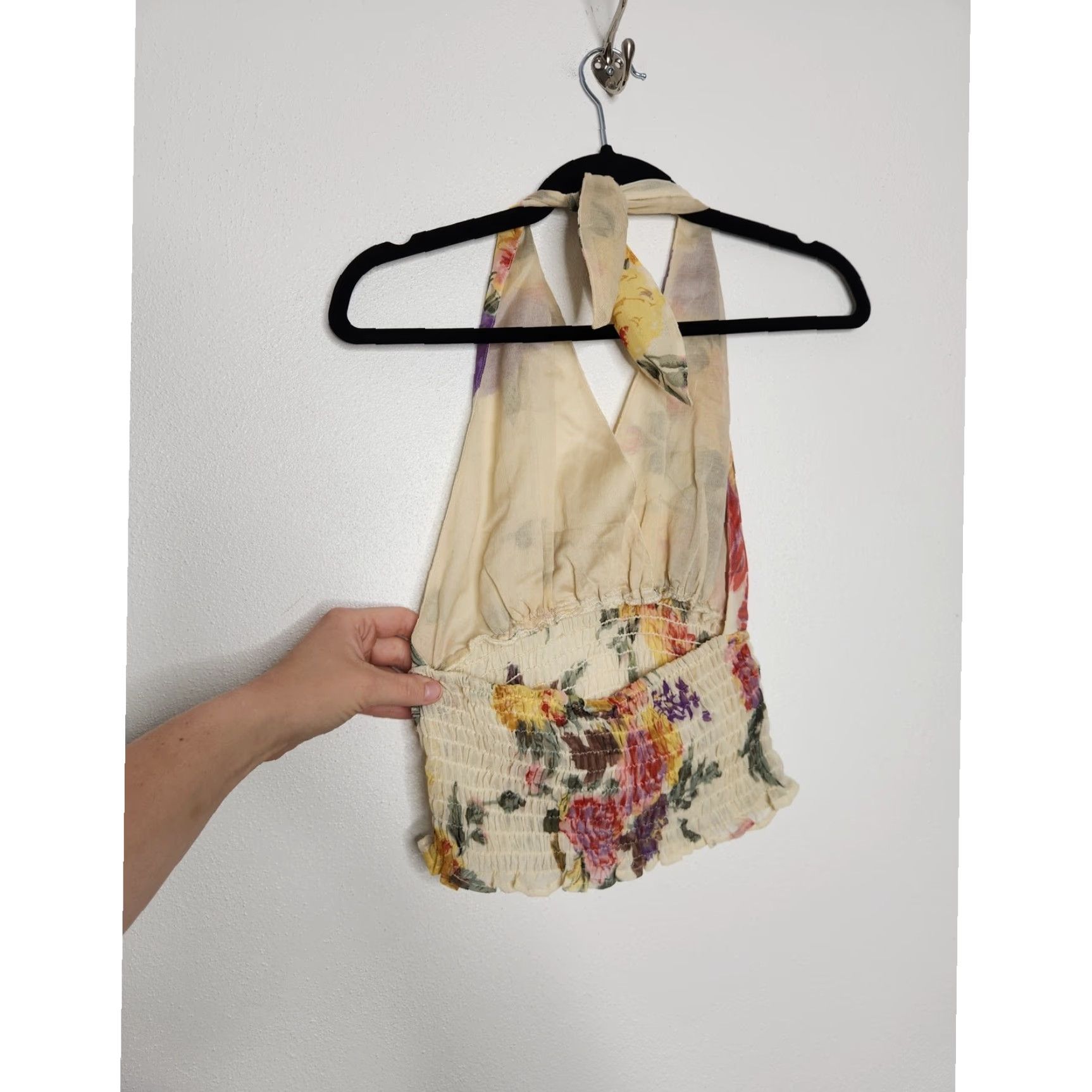 Vintage VINTAGE y2k Halter Top Floral Elastic Medium Fairy Summer Shirt Top Size M / US 6-8 / IT 42-44 - 3 Thumbnail