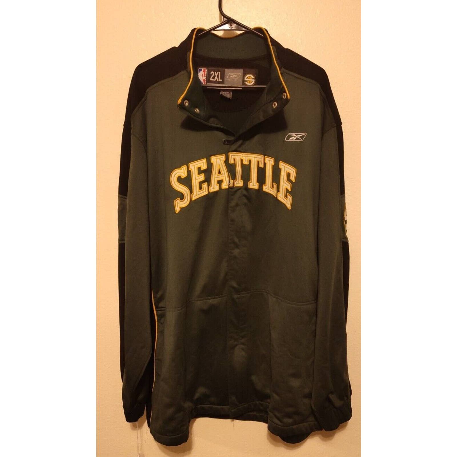 image of Reebok Seattle Supersonics Warmup Jacket Basketball Size 2X in Green, Men's