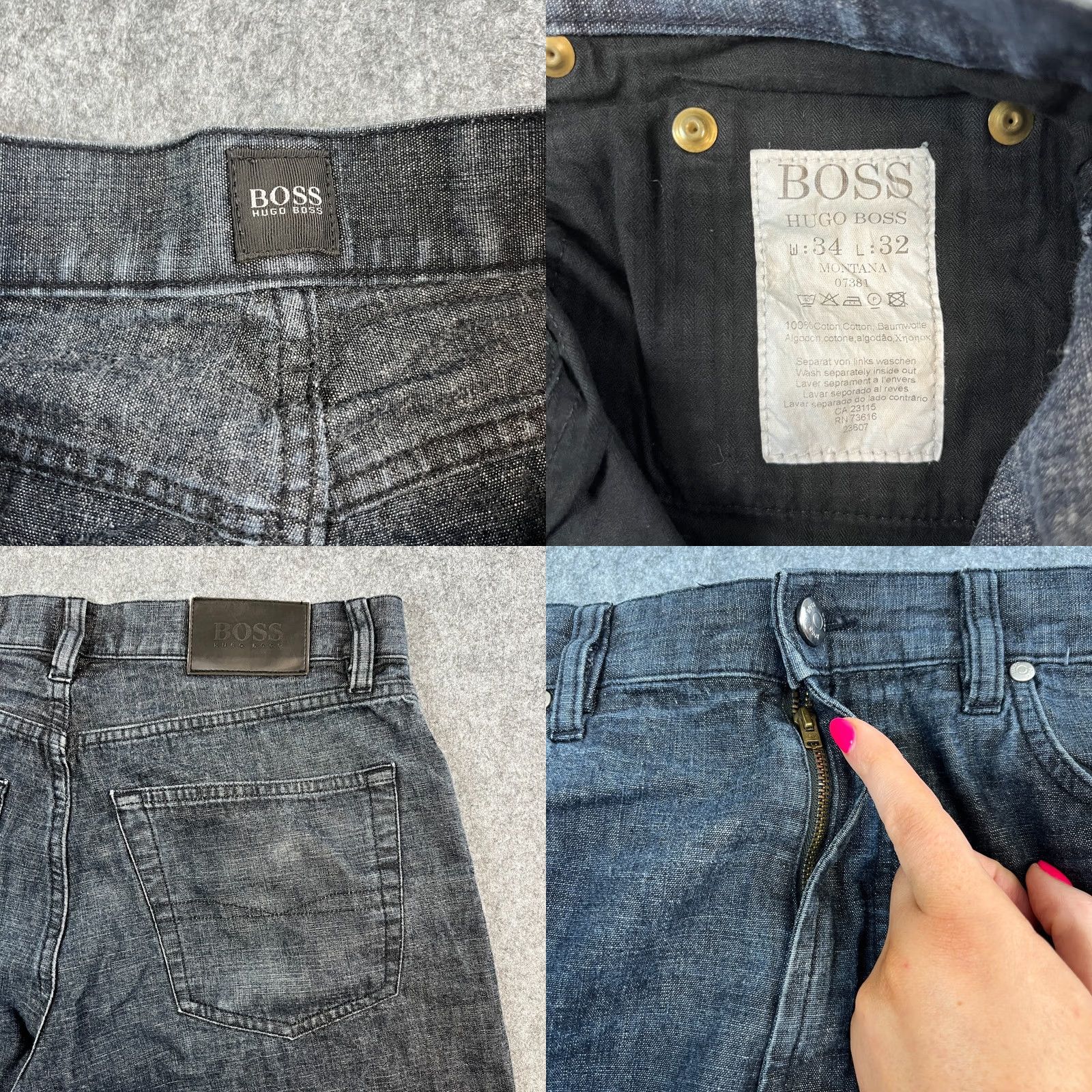 Hugo Boss HUGO BOSS Jeans Regular Straight 32 32 Vintage Dark Wash Cotton Mens Jeans 5-Pocket Design Leather Logo Button Size US 32 / EU 48 - 8 Thumbnail