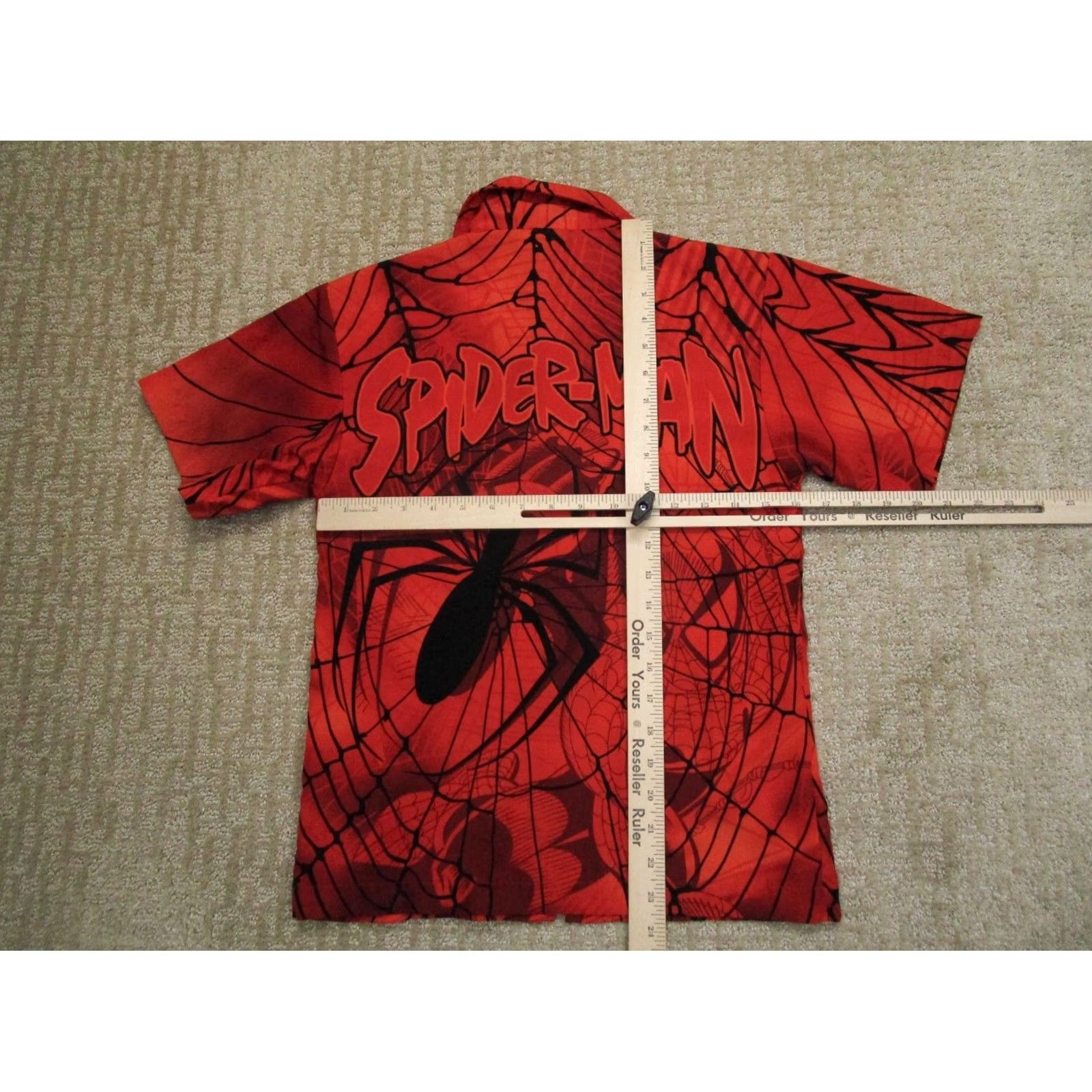 Vintage VINTAGE Spider-Man Shirt Men S Red All Over Print AOP Y2K Short Sleeve Brand: Spiderman Size US S / EU 44-46 / 1 - 4 Thumbnail