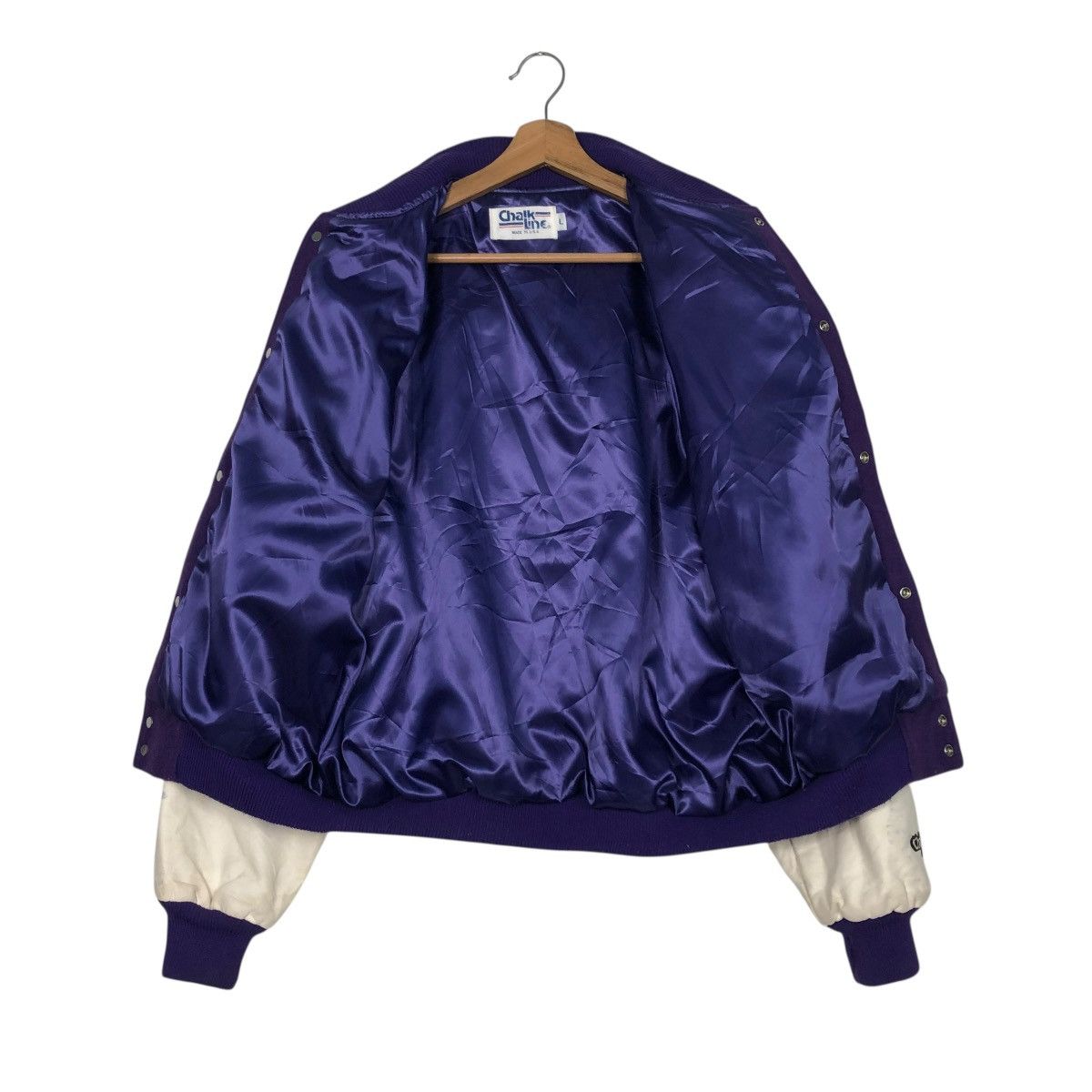 Chalk Line 🔥VINTAGE VARSITY LEATHER JACKET CHALK LINE LAKERS BIG LOGO Size US L / EU 52-54 / 3 - 15 Thumbnail