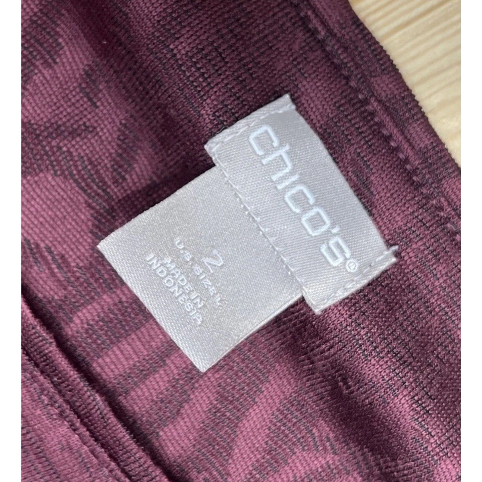 Chicos Chico's Brown/Burgundy Round Neck Soft Stretch Top L Size L / US 10 / IT 46 - 5 Thumbnail