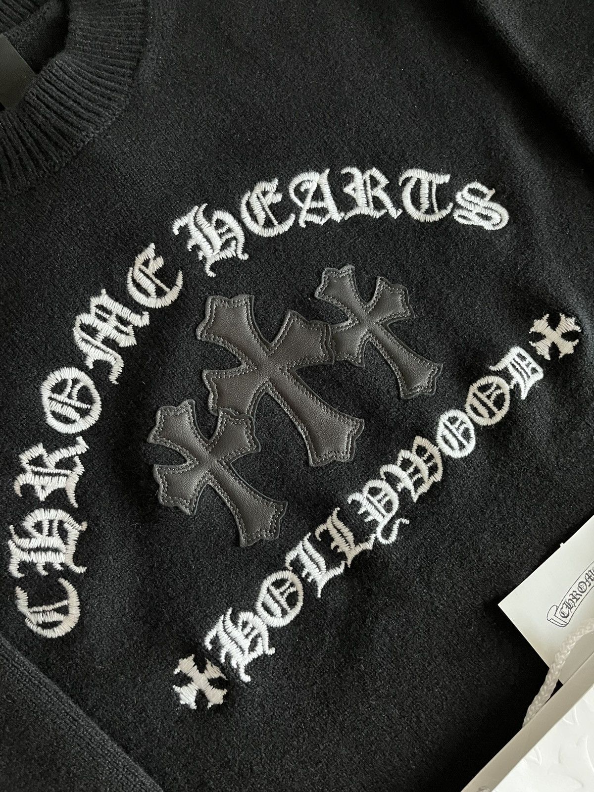Chrome Hearts ♱ ♱ Chrome Hearts Rare Limited Edition Leather ♱ ♱ ♱ Sweater Size US L / EU 52-54 / 3 - 17 Thumbnail